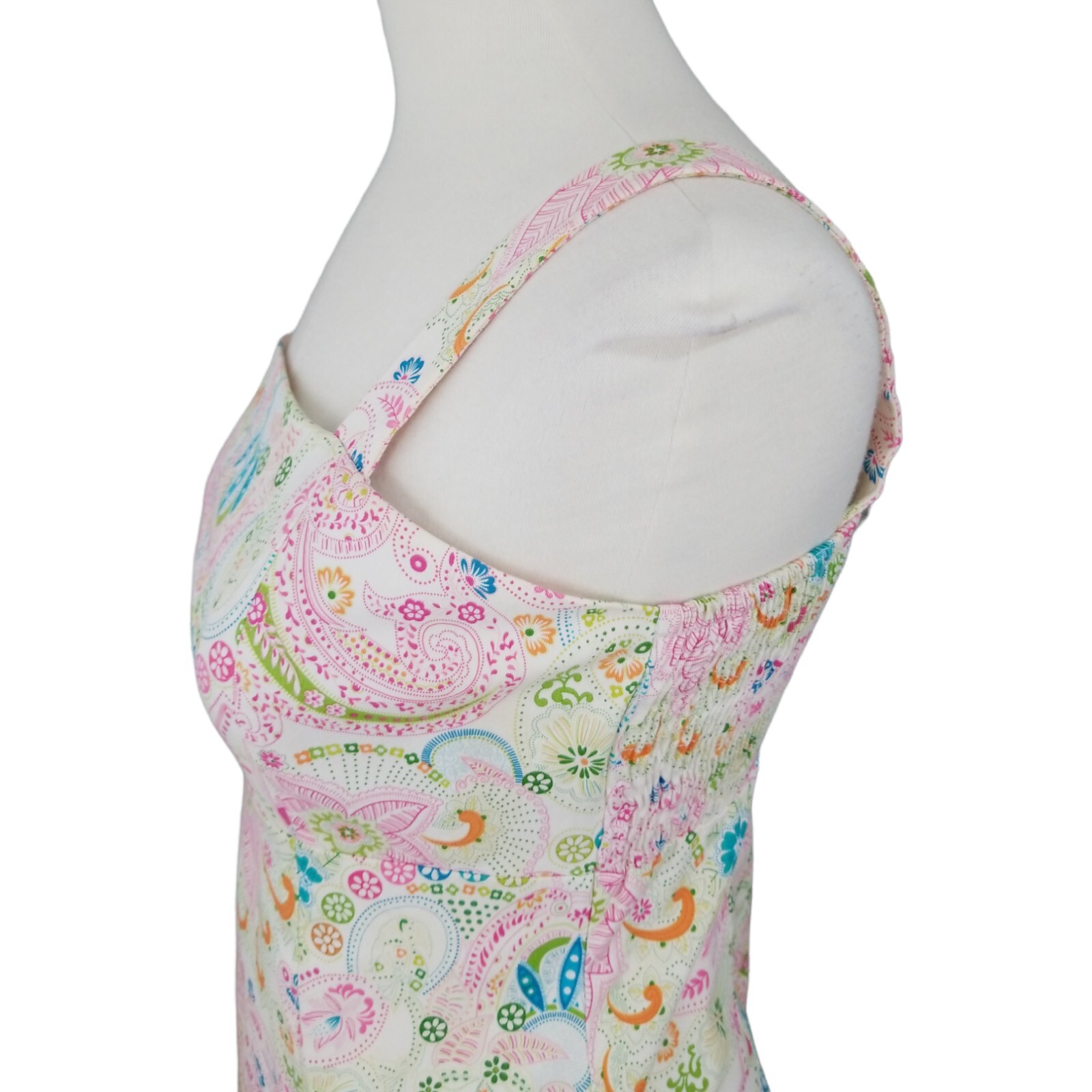 Vintage Karin Stevens Floral Midi Sundress Size 10 Cottagecore Ruffle Hem