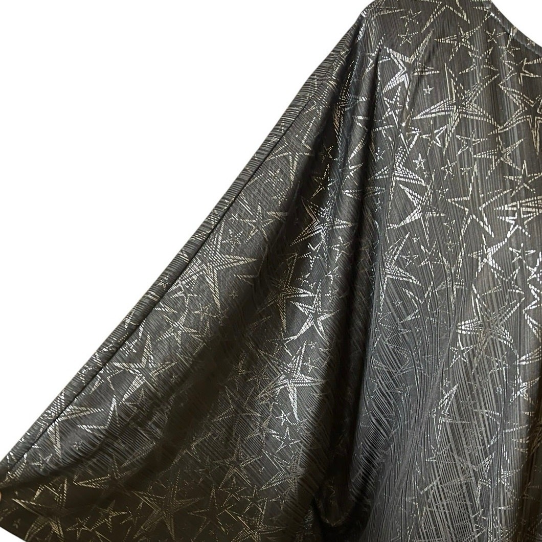 Celestial Metallic Stars Whimsigoth Witchy Poncho Kaftan Tunic Dress 3X