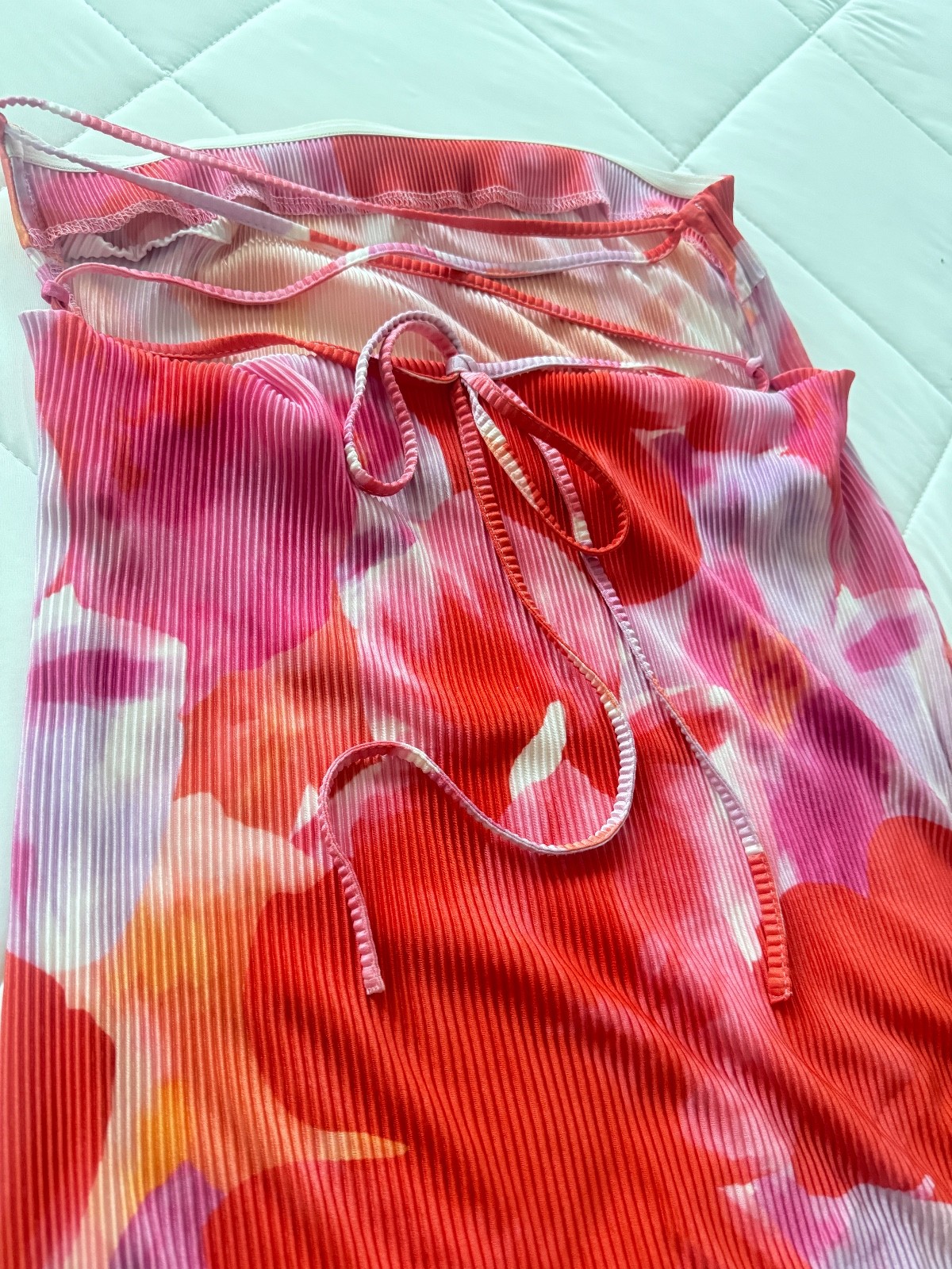 Hello Molly Keep Moving Forward Strapless Lace-Up Maxi Dress Pink Floral Size S