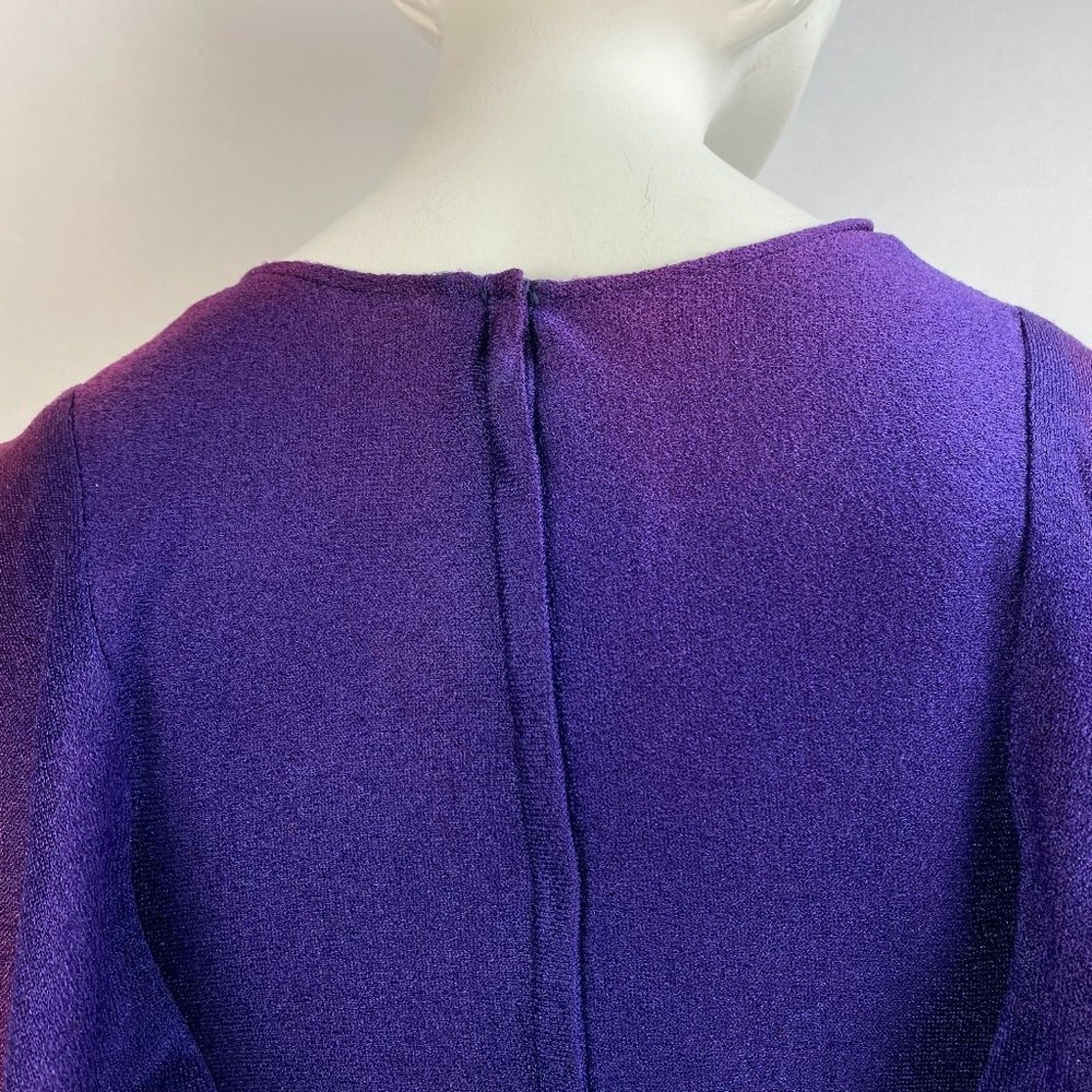 Vintage Terry Cloth Cap Sleeve Tie Maxi Dress Gradient Purple Pink sz 4