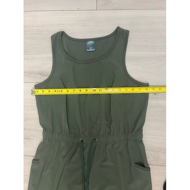 Tek Gear Athleisure Drawstring Tank Dress Sz M Olive Green Sporty Performance