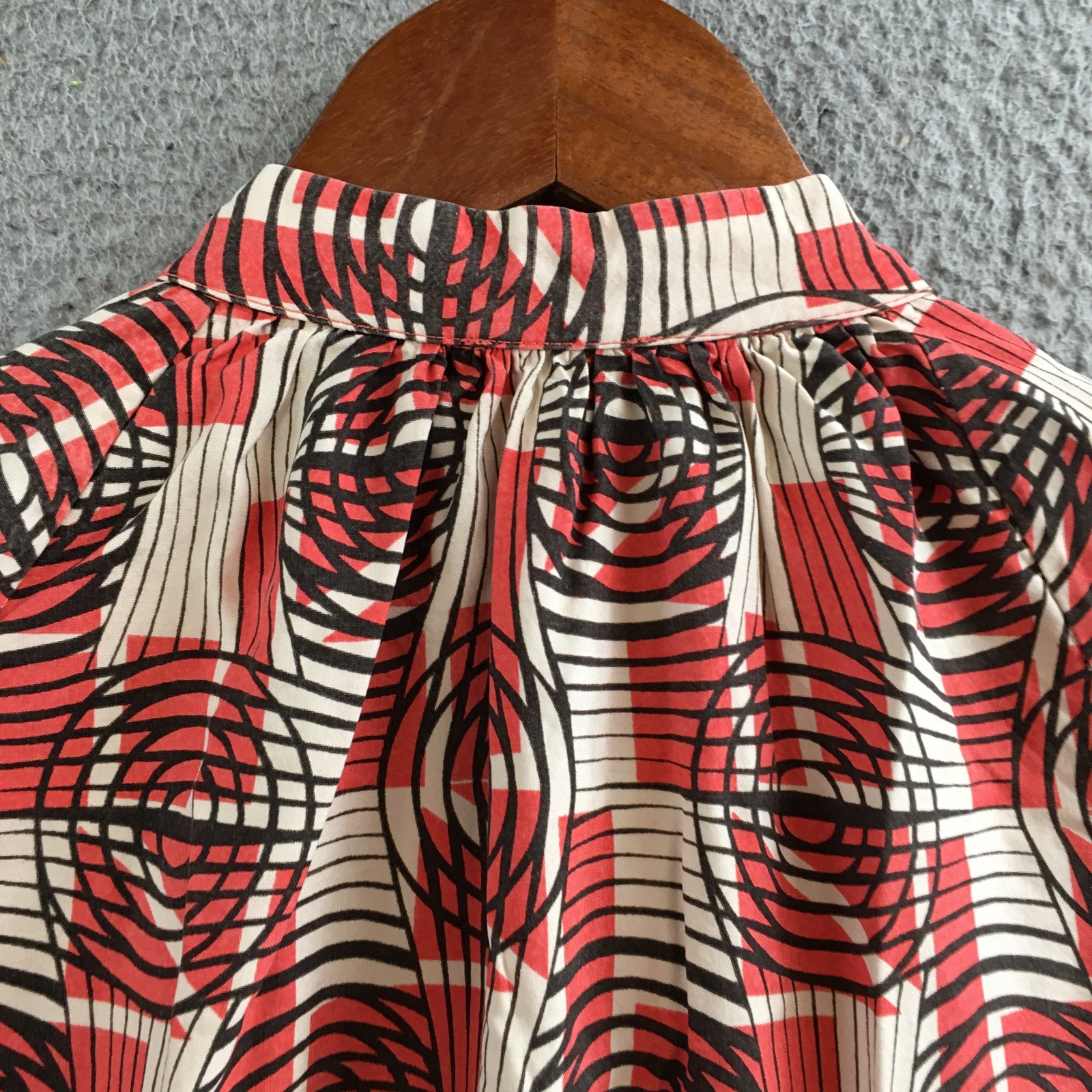 Whit Mini Dress Womens Small 3/4 Sleeve Button Front Geometric Print Multicolor