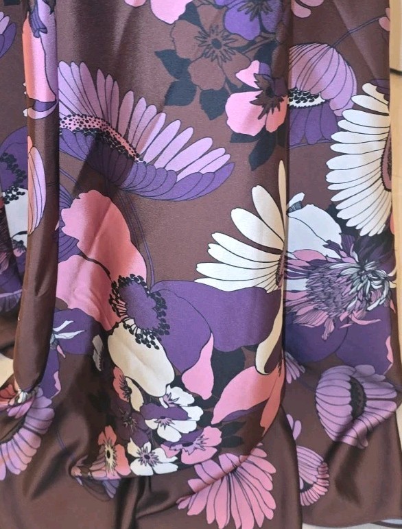 NWT Express Satin drape twist strap Long dress floral print SZ M Retail $228