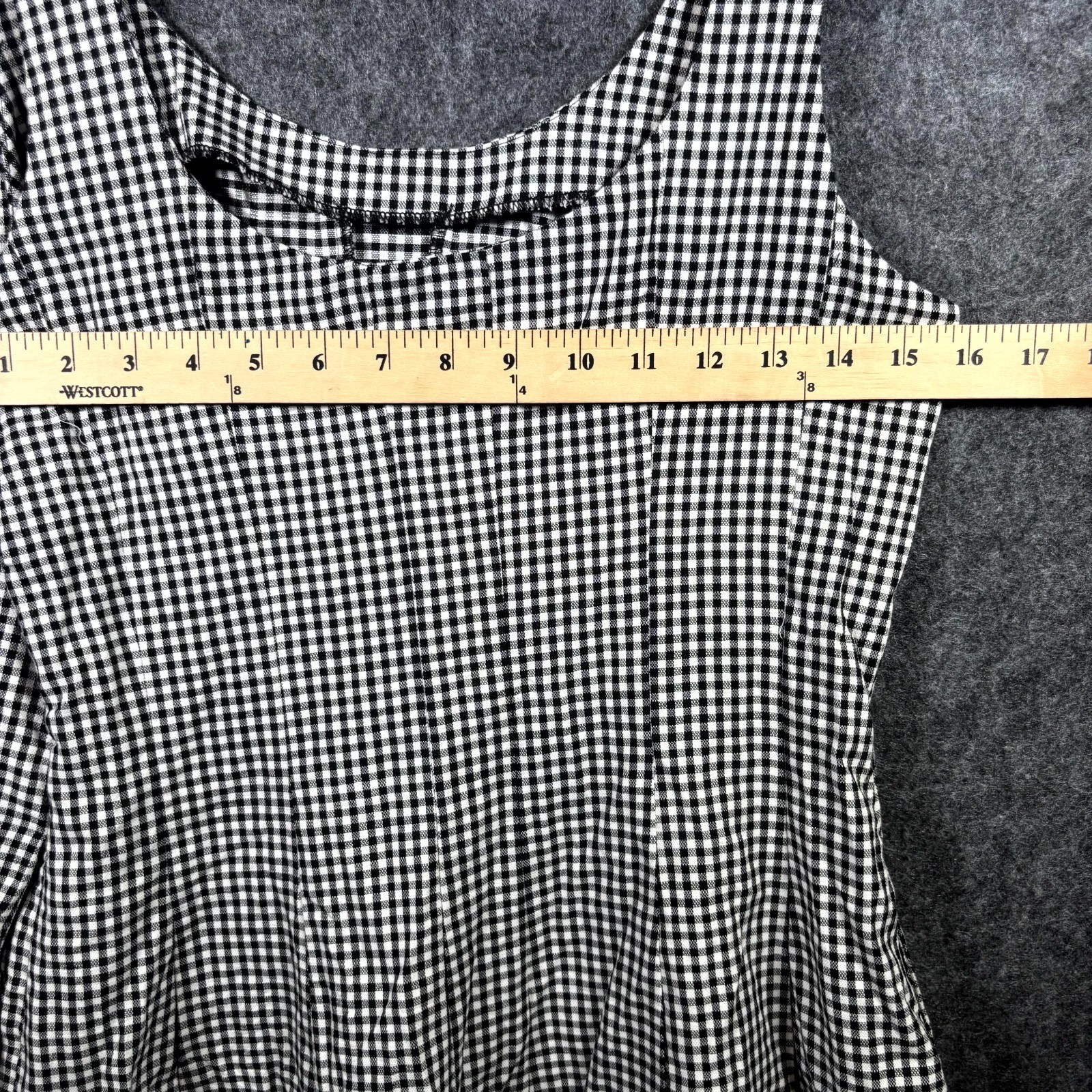 A New Day Dress Womens 8 White Gingham Fit & Flare Pleated Cocktail NEW NWT!