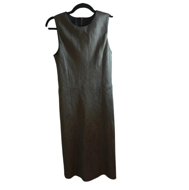 Theory Glipin Ginko Wool Silver Charcoal Sheet Dress 2