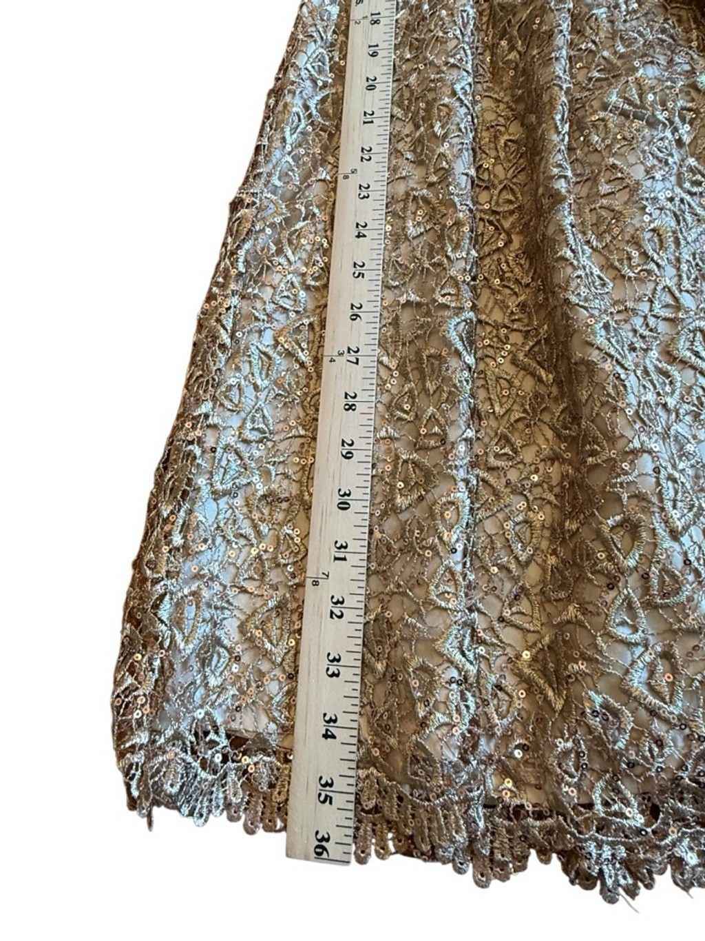 Decode 1.8 Gold Sequin Lace Sleeveless Cocktail Dress Size 8
