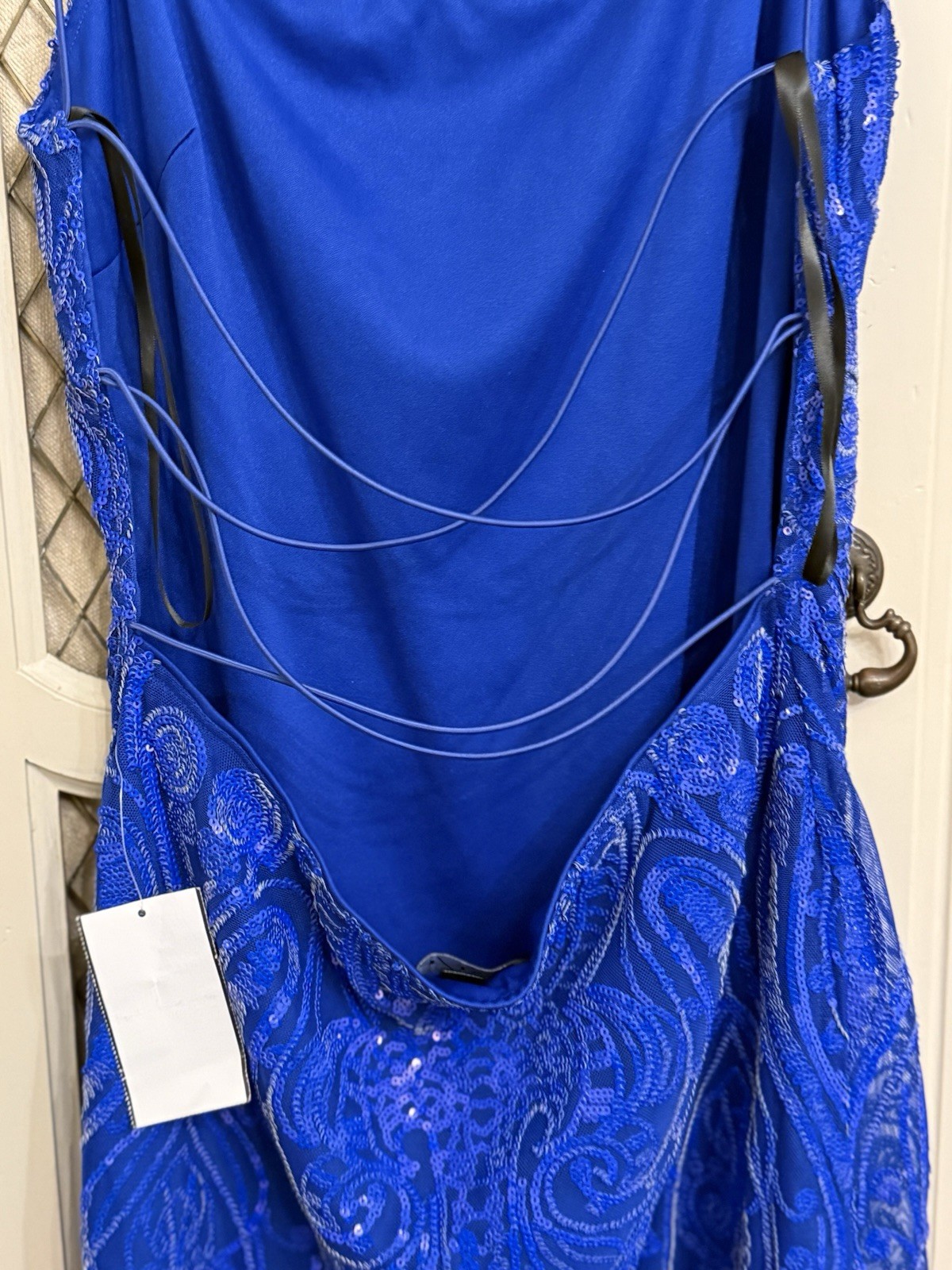 NEXT UP Electric Blue Sequin Mini Dress Jr Size 5/6 Party Prom Homecoming
