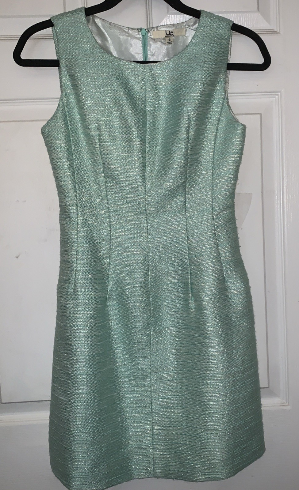 ya Los Angeles Boutique Light Green Silver Tinsel Dress Size S