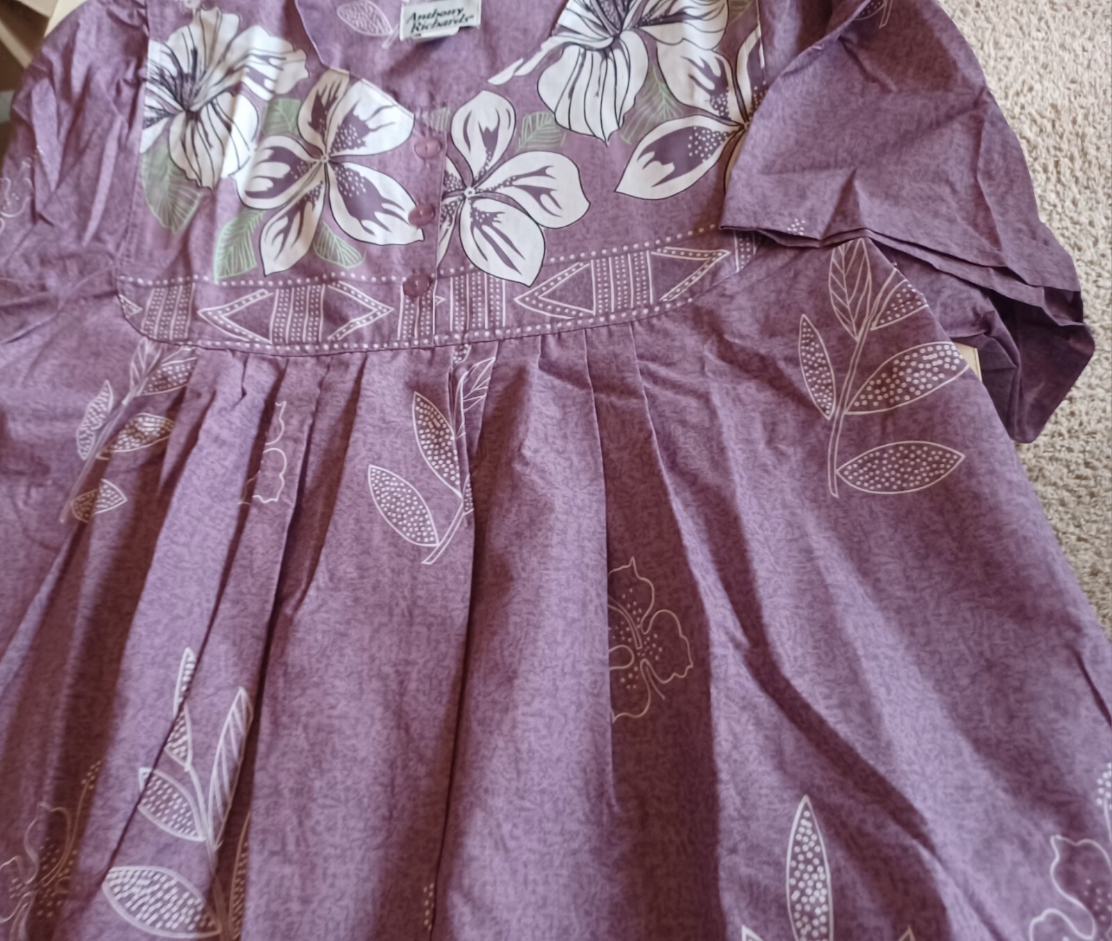 NEW Anthony Richards Womens Muumuu House Dress Lounger Plus 2X Floral Hawaiian