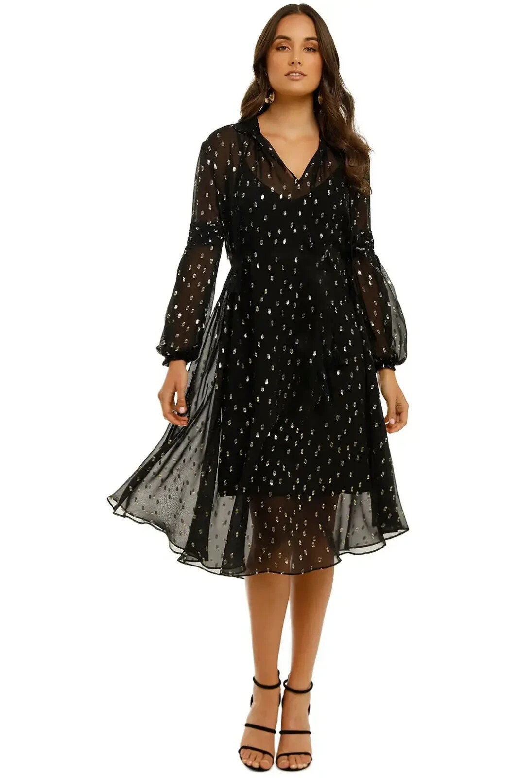 HUSK Paradise Black Silk Lurex Event Dress Cocktail Size 14 AU Pre Owned