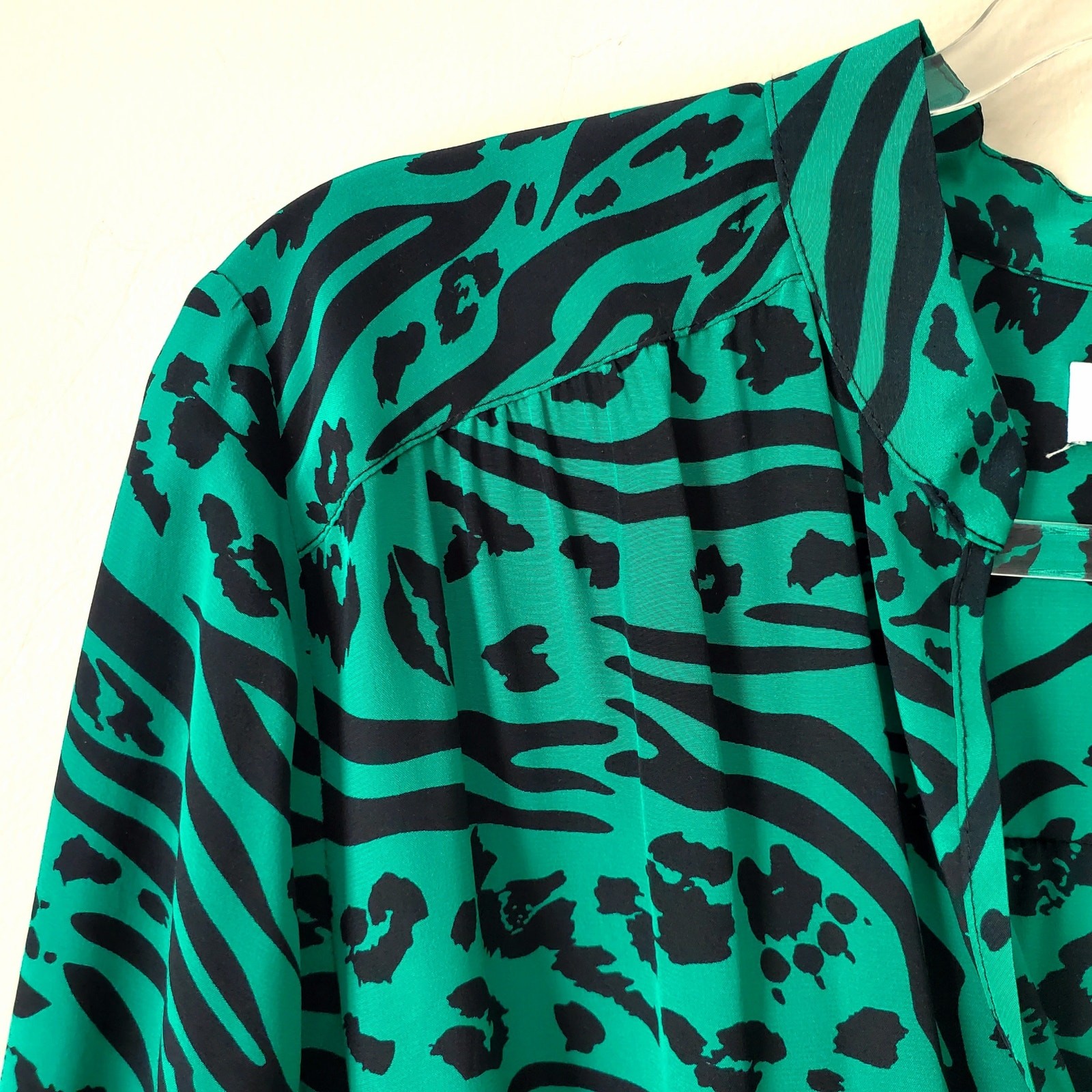Amanda Uprichard Kelly Green Black Silk Belted Dress S Modern Career Classic USA