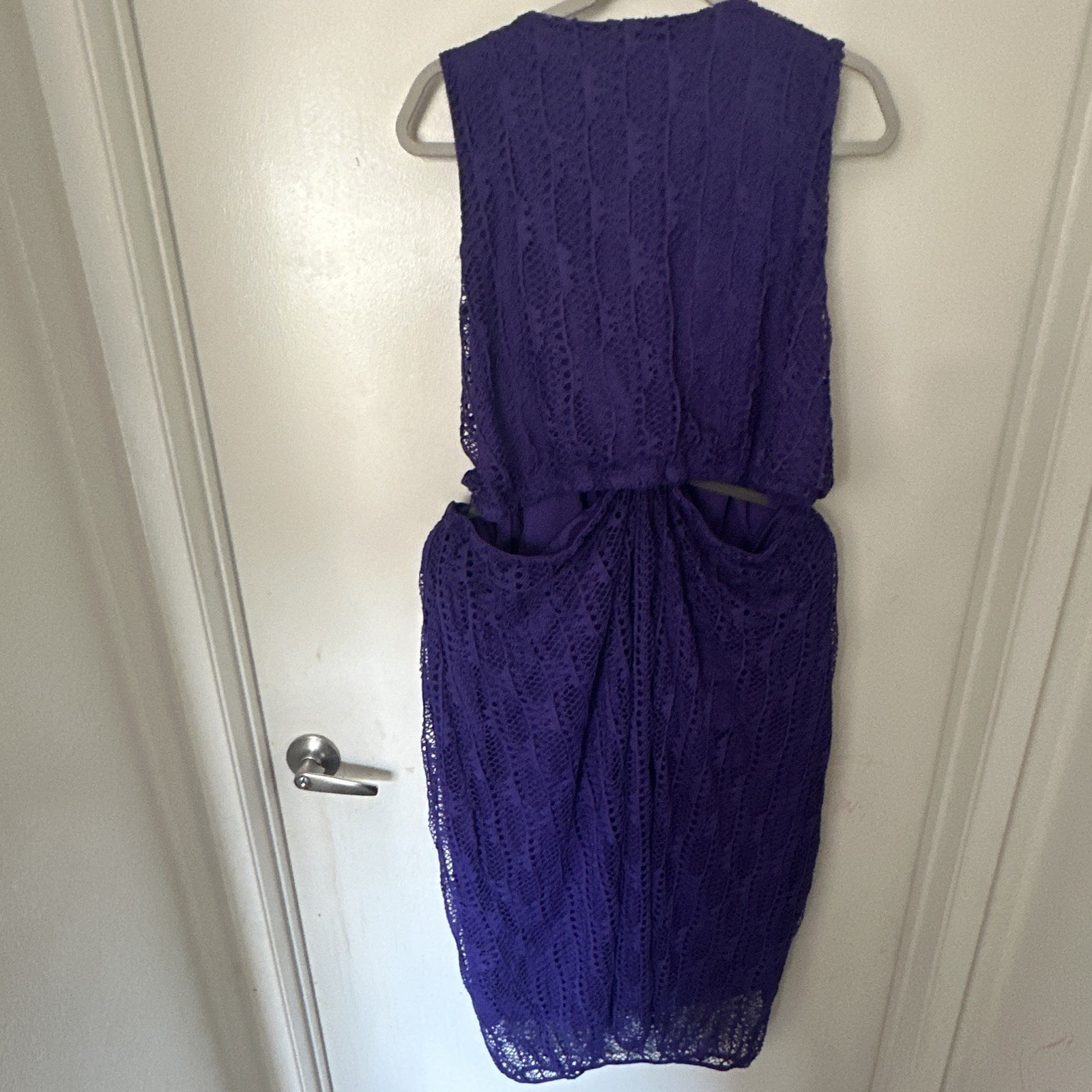 ELOQUII Purple Lace Solid V-Neck Sleeveless Pullover O Ring Two Piece Dress 28