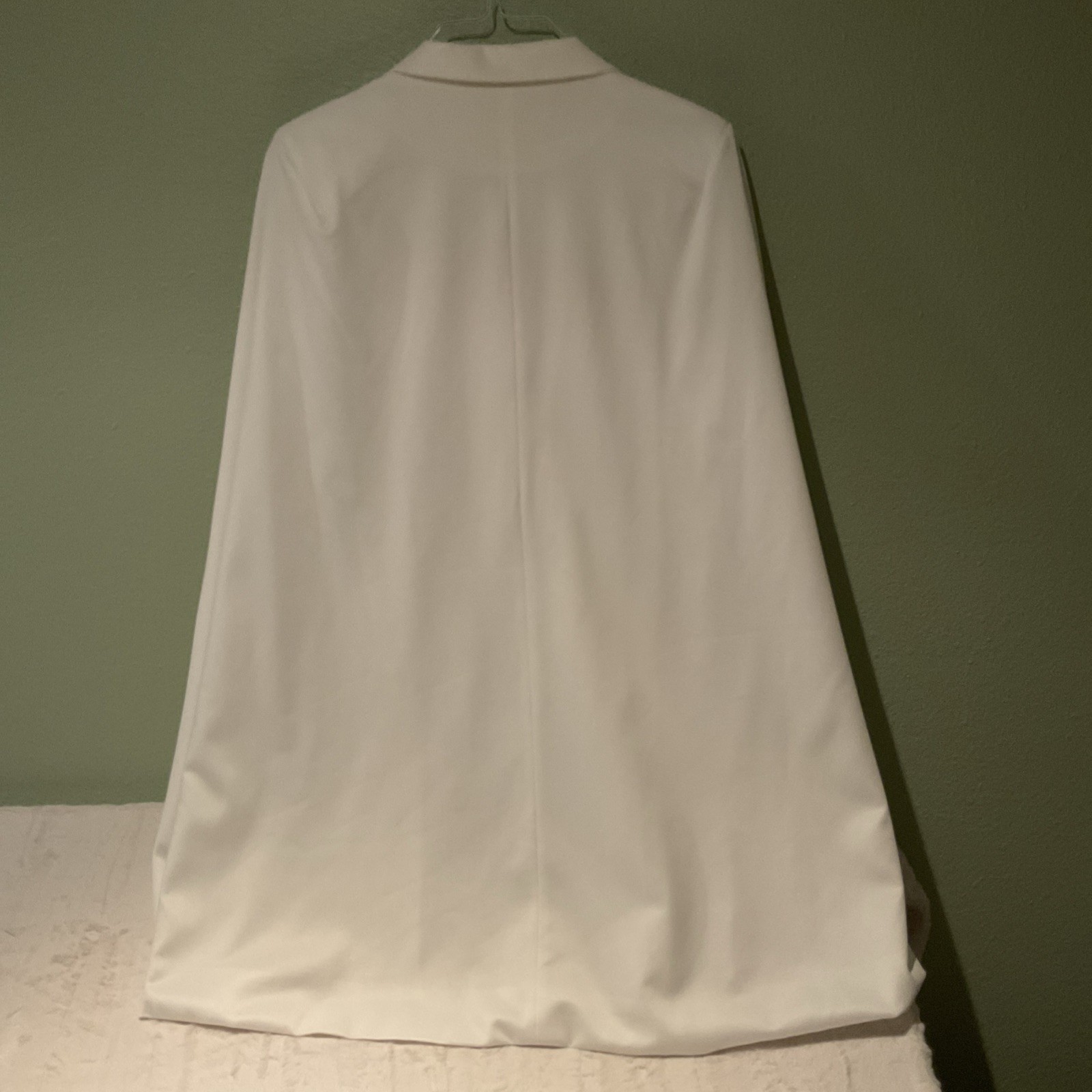 Extro & Vert White Blazer Button Up Cape Dress Elegant, Classic, Preppy, Size M