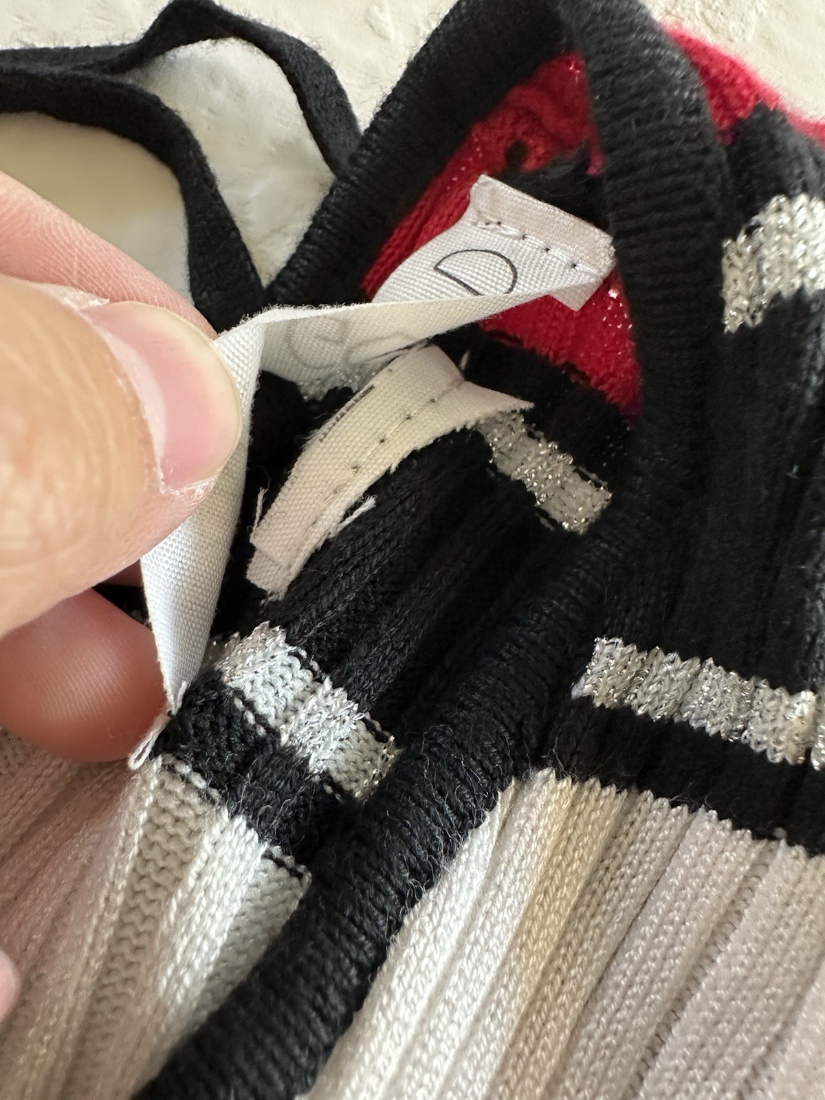 Planet Gold Black, White, Silver, and Red Horizontal Stripes Bodycon Dress