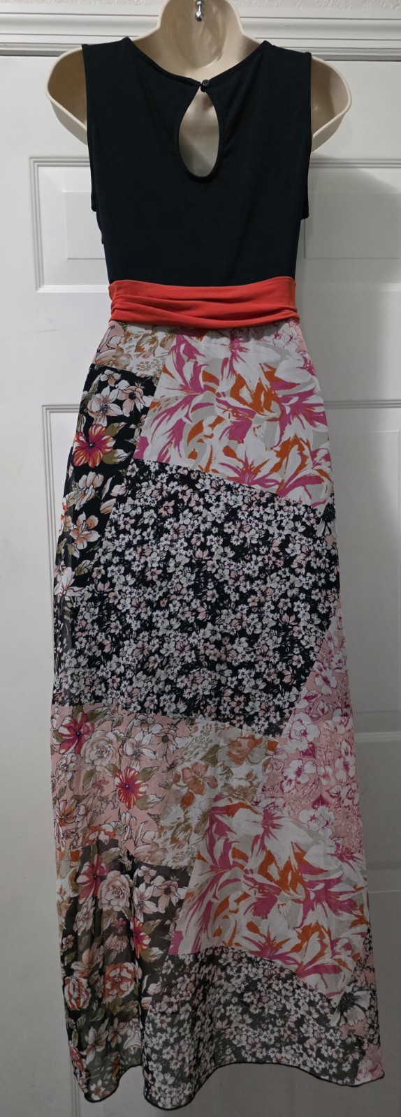 En Focus Studio Navy Blue Floral Sleeveless Maxi Dress, Size 8