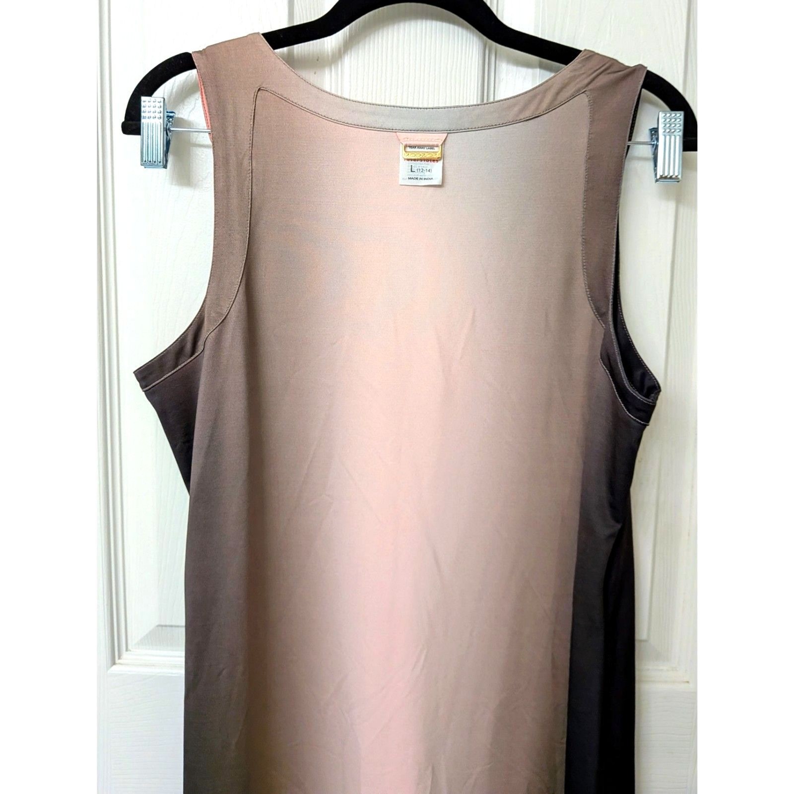 Reversible & Adjustable V-Neck Dress in Dark Grey, Pink & Yellow | SZ Large