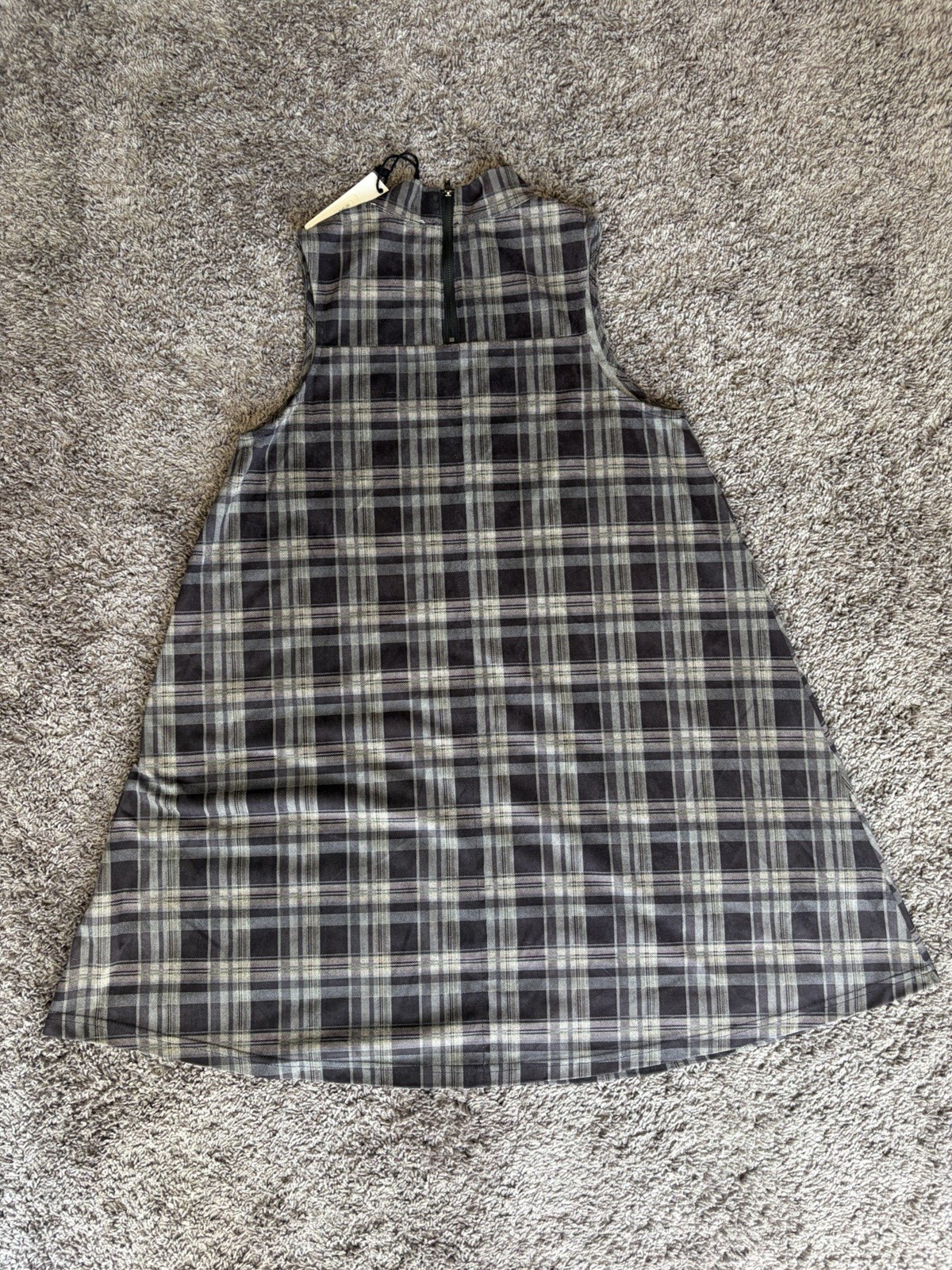 NEW With Tags Loveriche Sleeveless Mockneck Plaid A-line Dress Punk Grunge