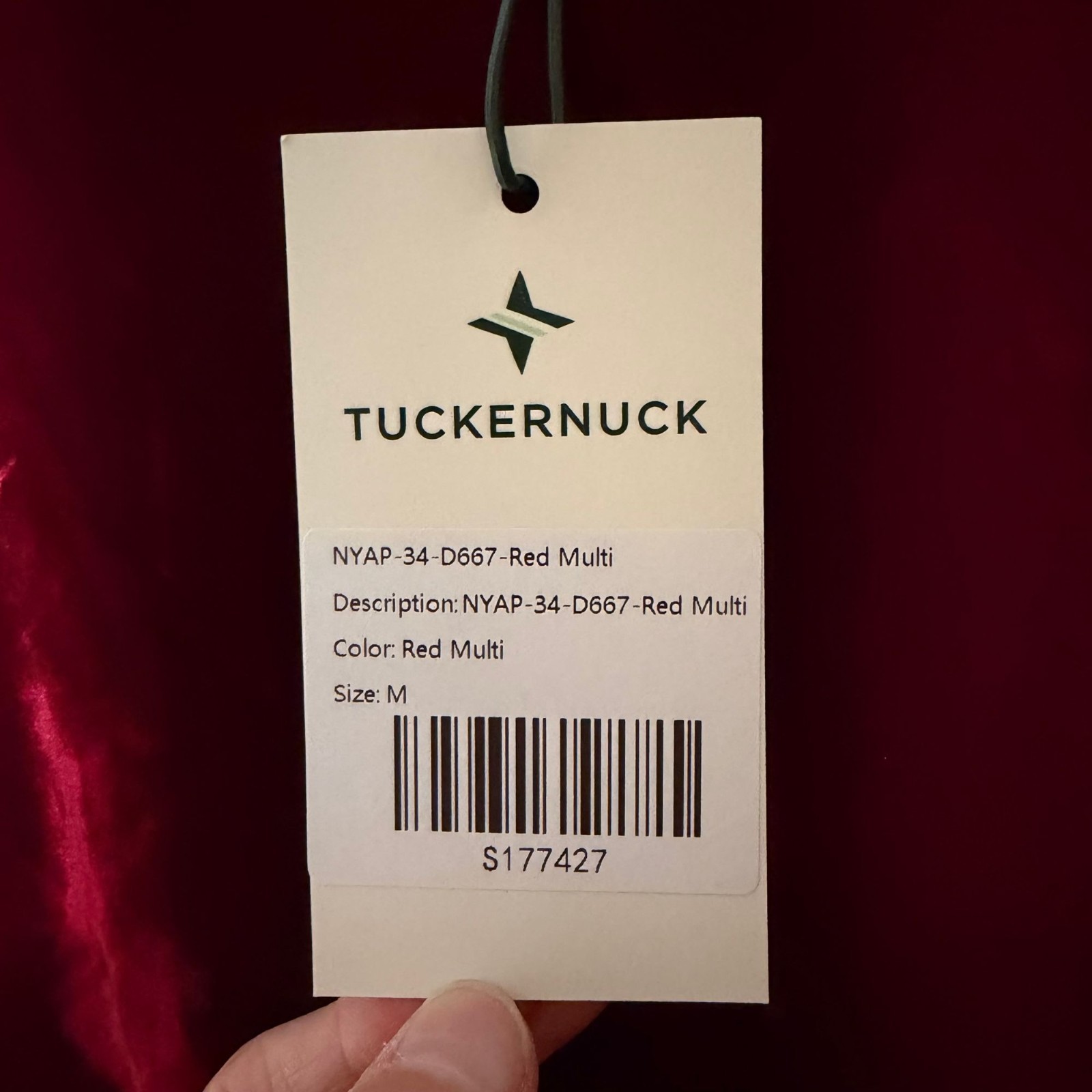 Tuckernuck Red Multicolor Mixed Fabric Long Sleeve Colorblock Maxi Dress Size M