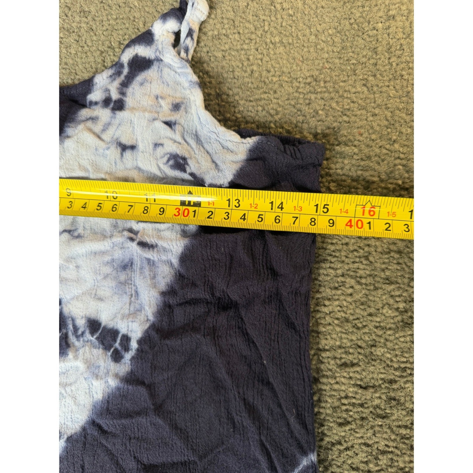 Cute Options Womens Medium Tie Dye Handkerchief Hem Boho Rayon Maxi Dress Blue