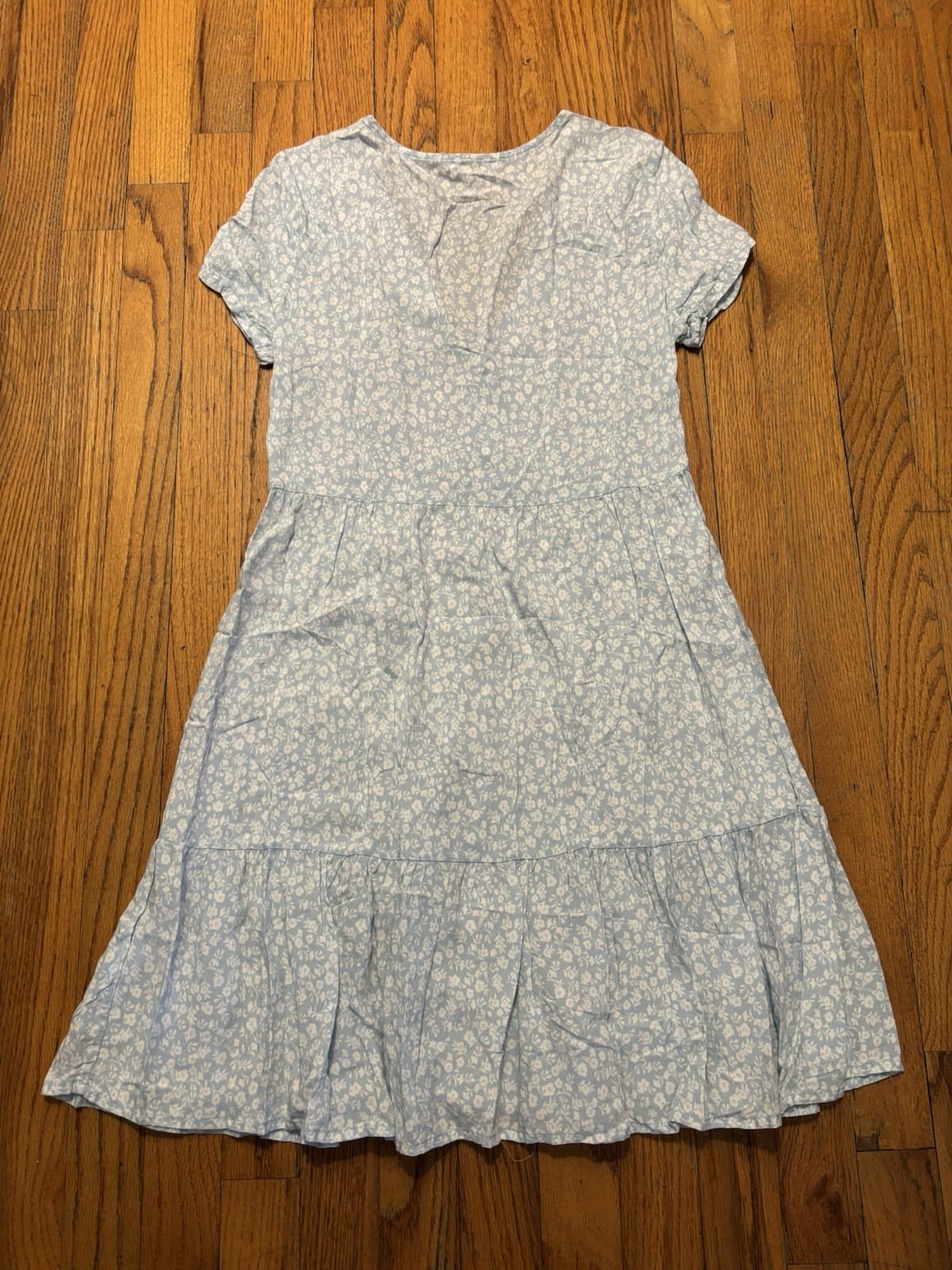 ULTRA FLIRT Womens Ruffle-hem Short Sleeve V Neck Short Baby Doll Dress Medium