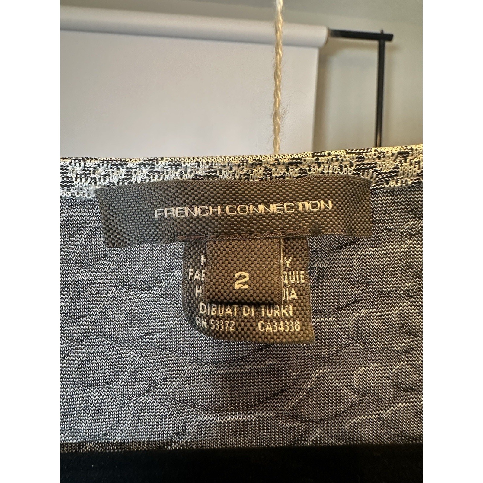 French Connection Silver Wrap Snake Print Cocktail Dress Size 2 | Long Sleeve