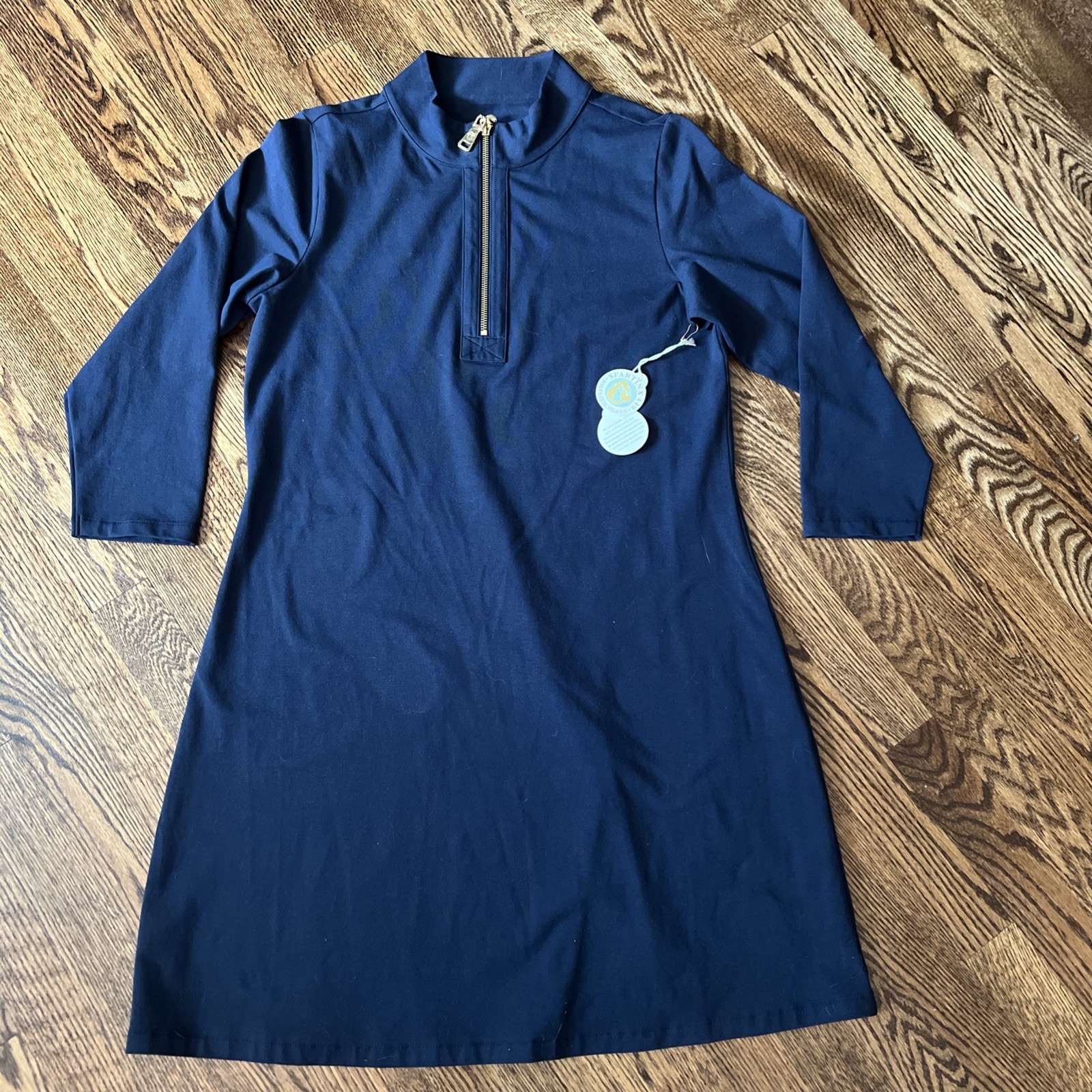 NWT SPARTINA 449 NORA HALF ZIP DRESS SLATE BLUE size L