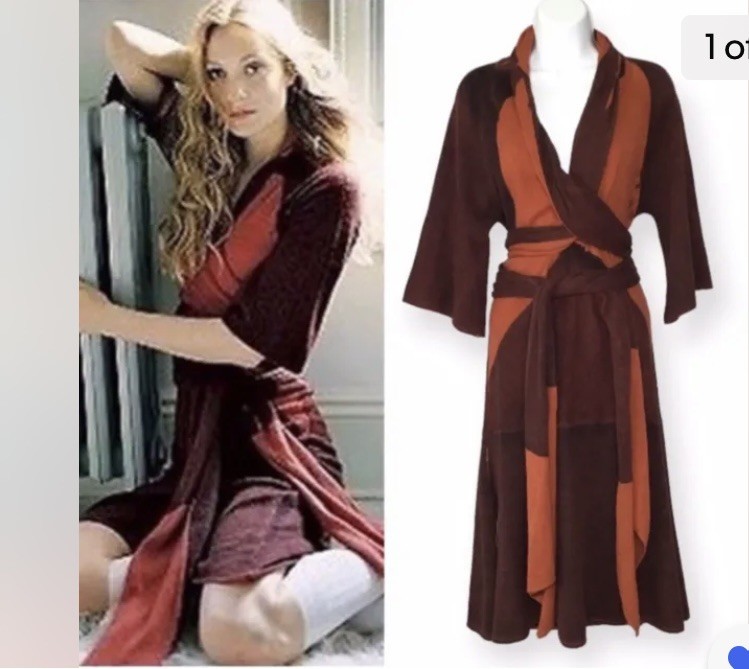 Moth x Anthropologie Earth Toned Fall Cozy Wrap Wool Dress Women’s Size Large