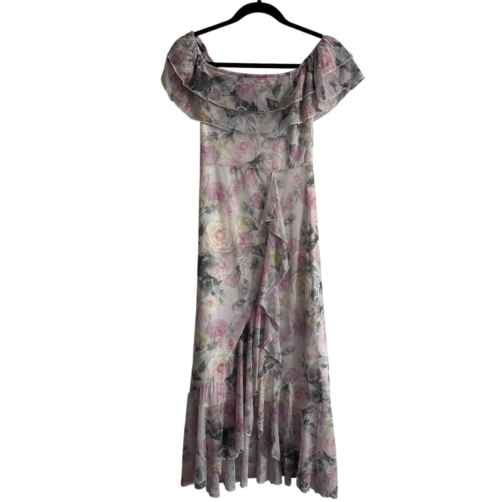 Dazy Women’s Floral Rose Off The Shoulder Dress Size XS Vintage Y2K Cottage Core