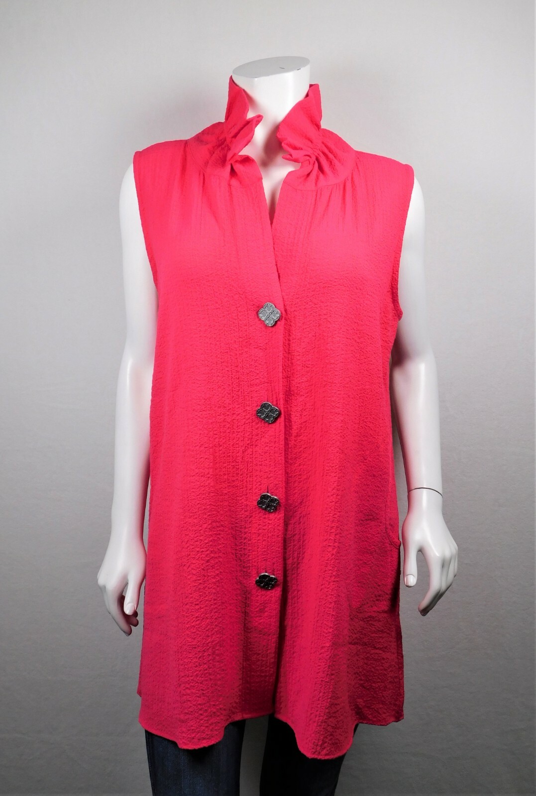 Soft Surroundings Ruffle Tunic Dress Top M ~HH