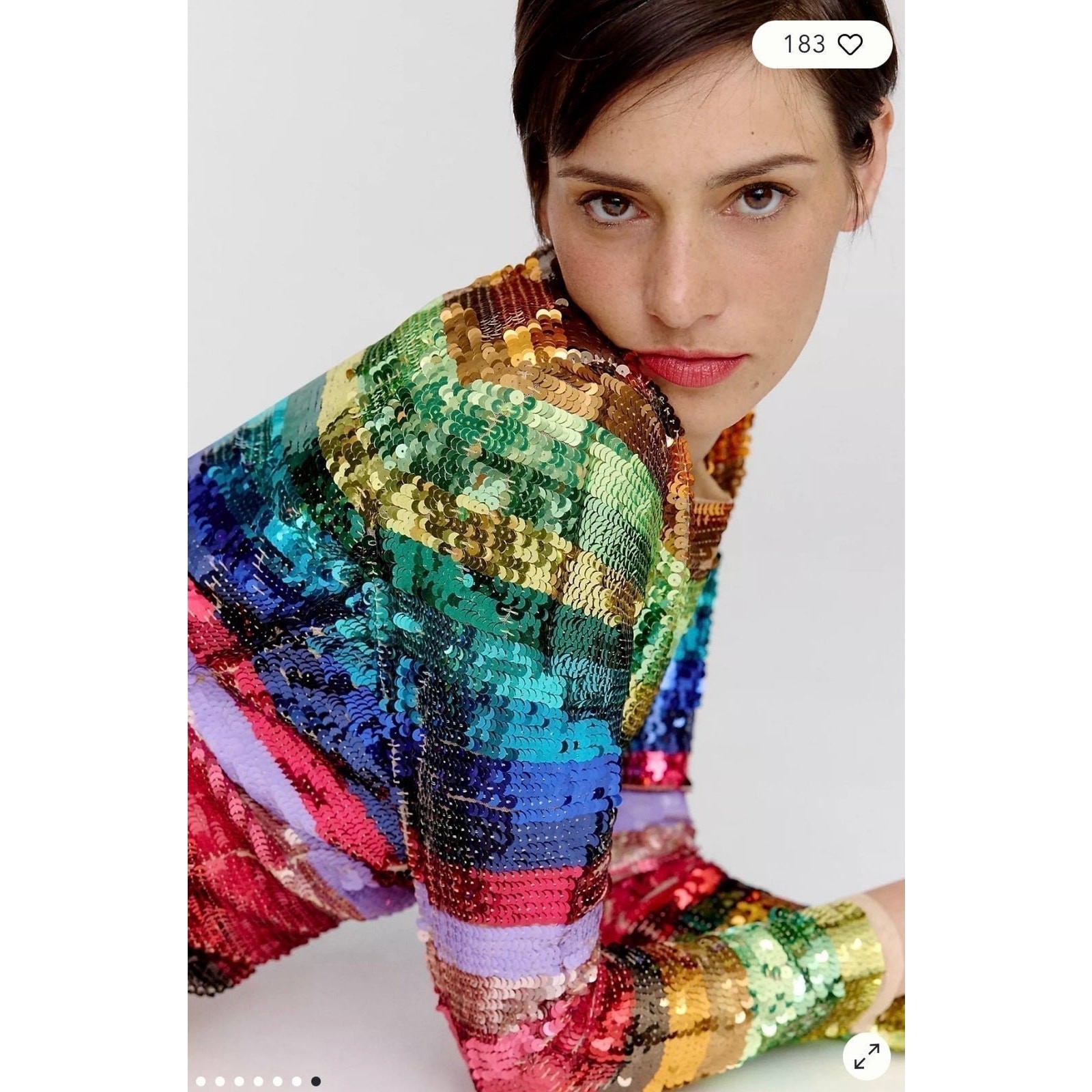 NWT❤️Anthro MAC DUGGAL RAINBOW SEQUINED MINI DRESS sz12