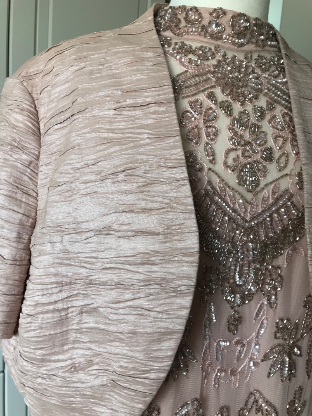 Summer Dress And Jacket by Joanna Hope Bead Embroidered Wedding Formal Size 20