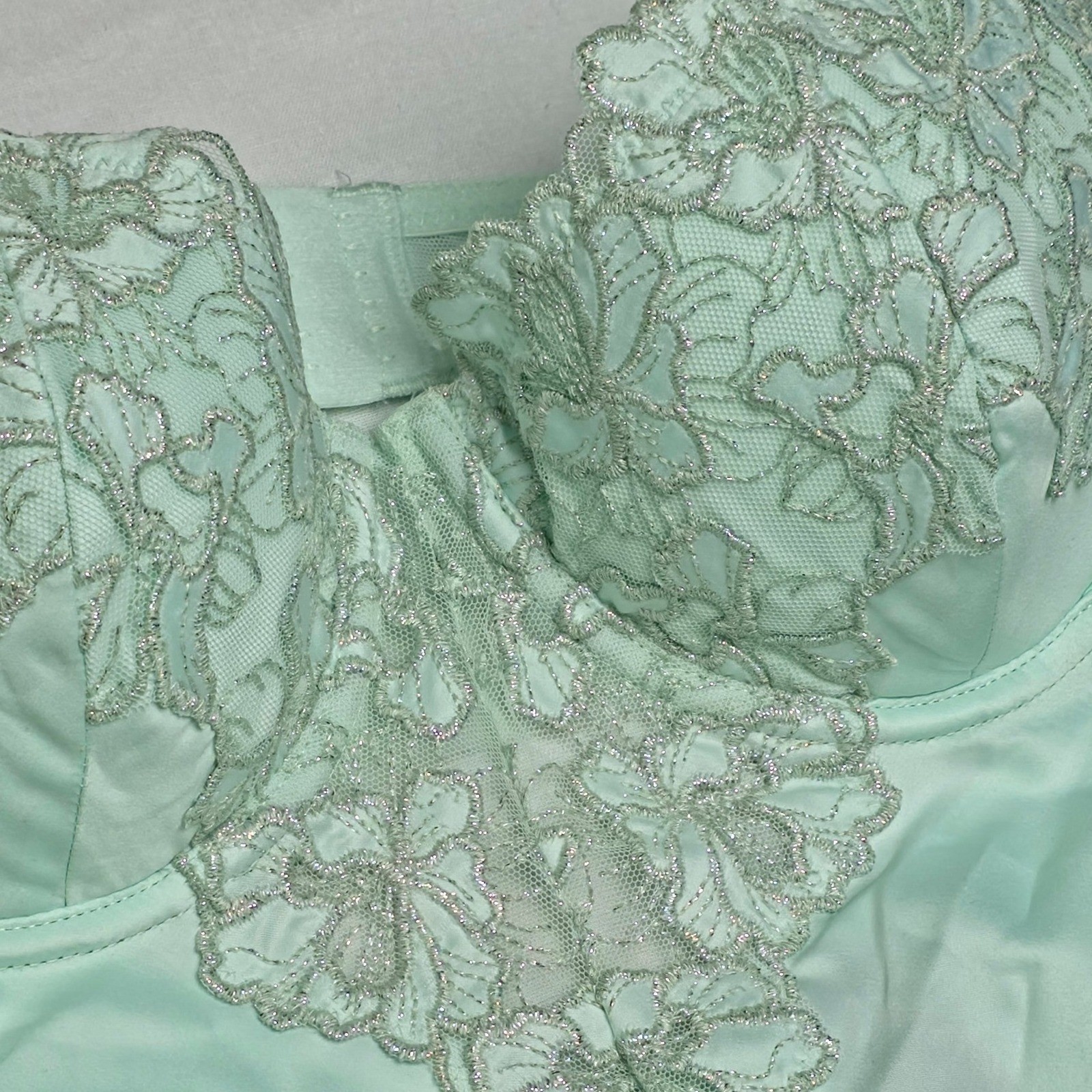 INC Intimates Womens Maxi Slip Dress Mint Green Medium Lace Underwire Nightgown
