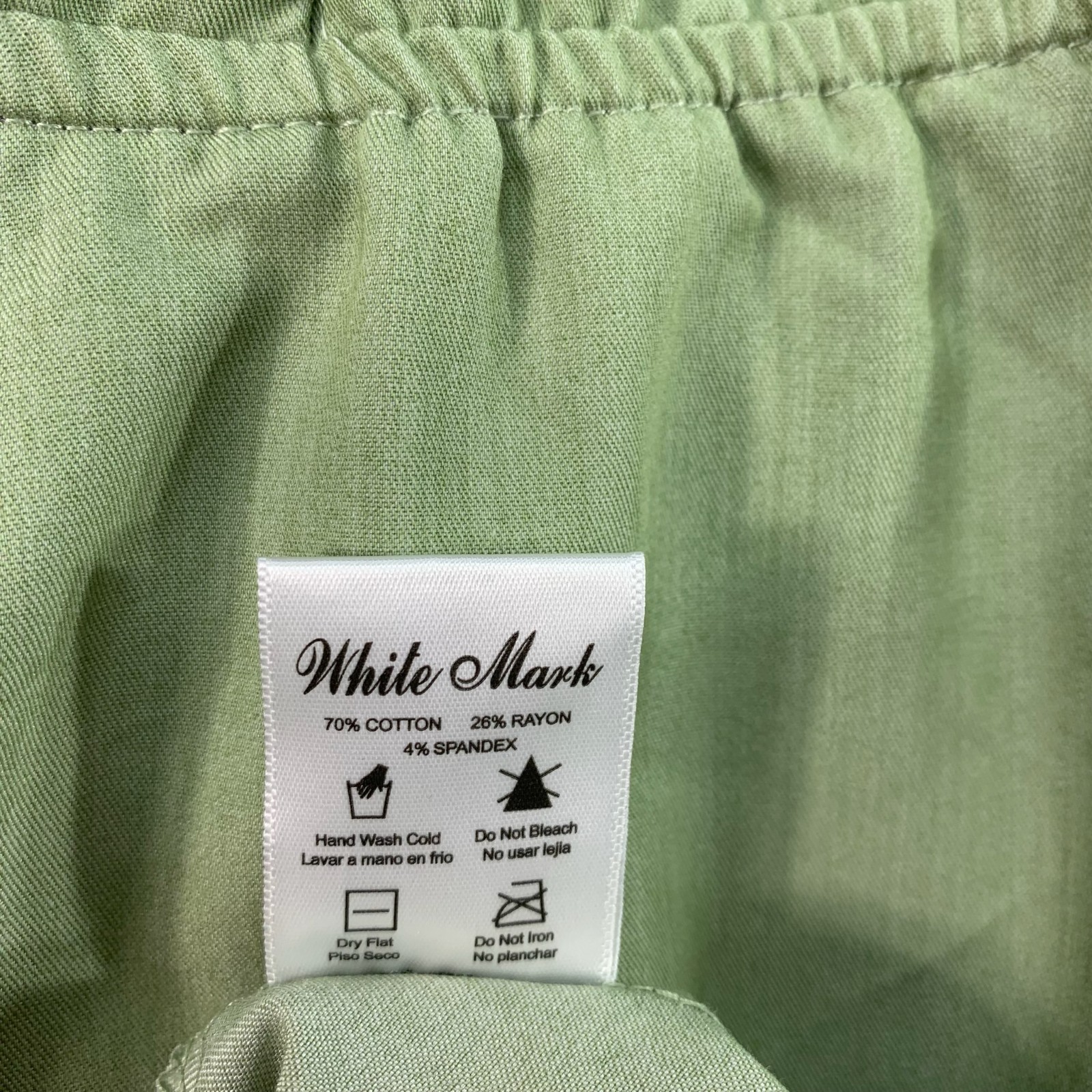 White Mark Dress Womens Plus Size 1XL Green Vneck Sleeveless New Pockets