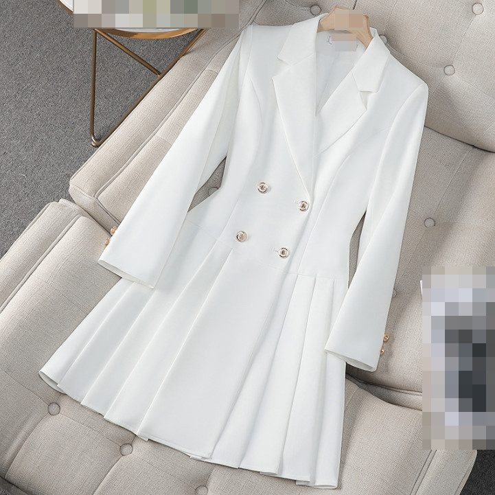 Women’s Double Breasted Formal Dress Blazer Skirt Slim Fit Fashion Office Chic