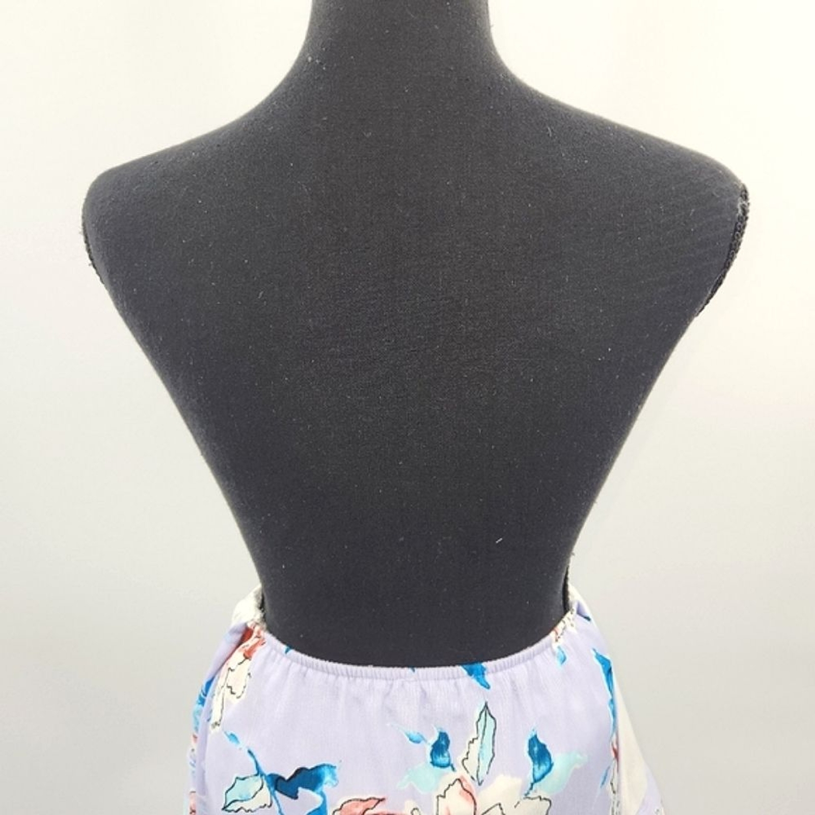 Aqua Maxi Halter Dress Size Small Purple Blue Floral Blouson Flowy Fairy Boho