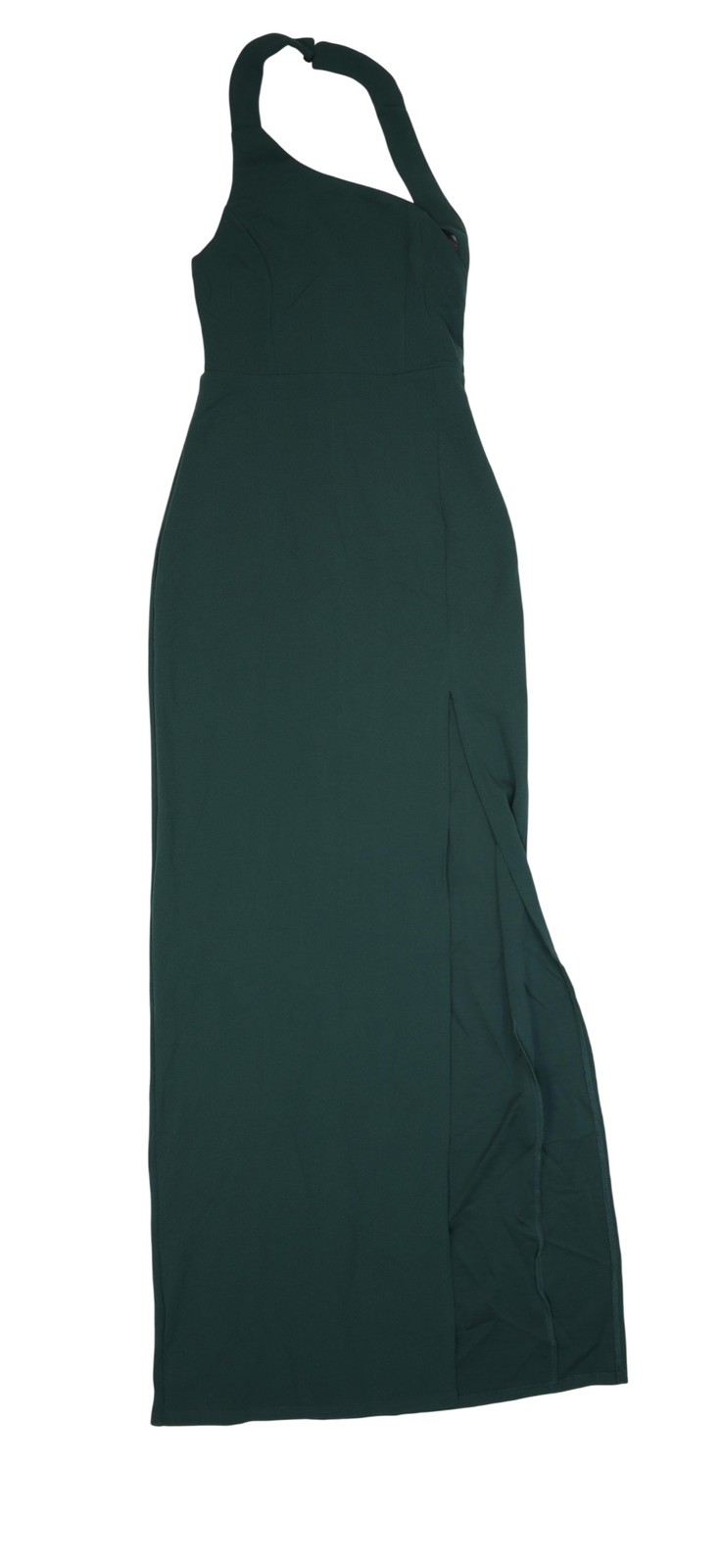 Lulus Dress Womens XS Green One Shoulder Maxi Bodycon Formal Evening Slit Gown