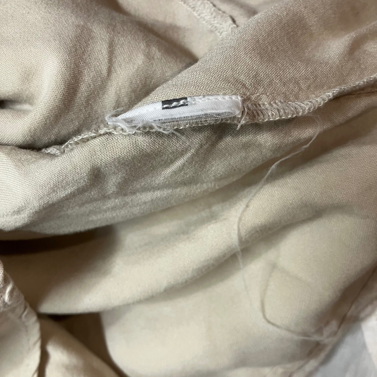 Abercrombie & Fitch Linen Blend Button Down Tie Strap Mini Dress Oatmeal XLP