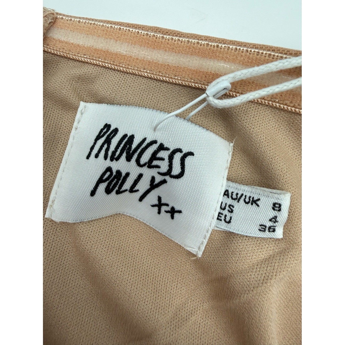NWT princess polly Atticus mesh overlay Mini Dress Strapless Bustier Nude size 4