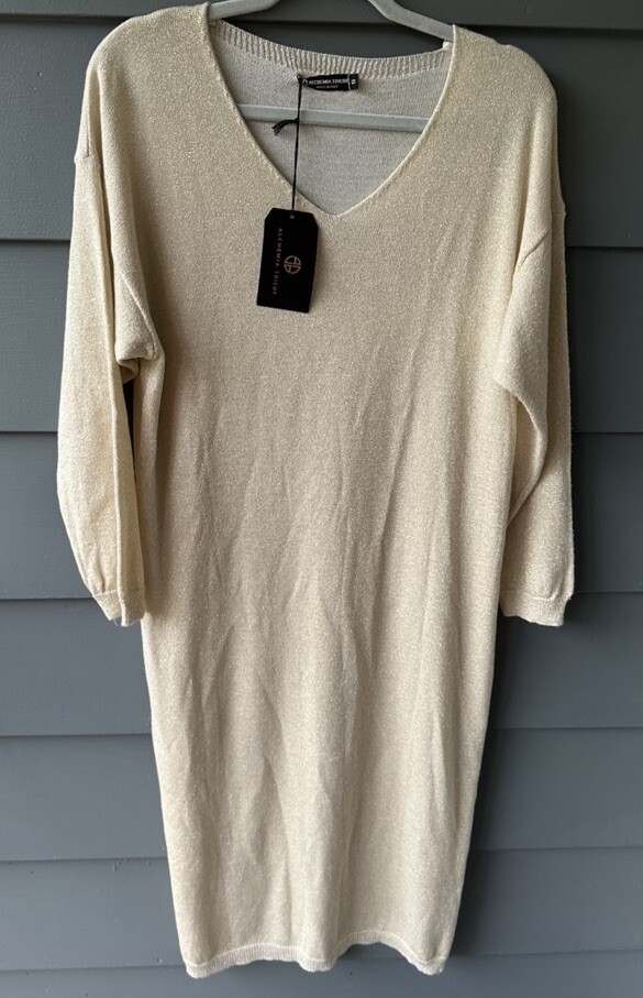 Alchemia Tricot NWT Dress Sz S Small Made in Italy Metallic
