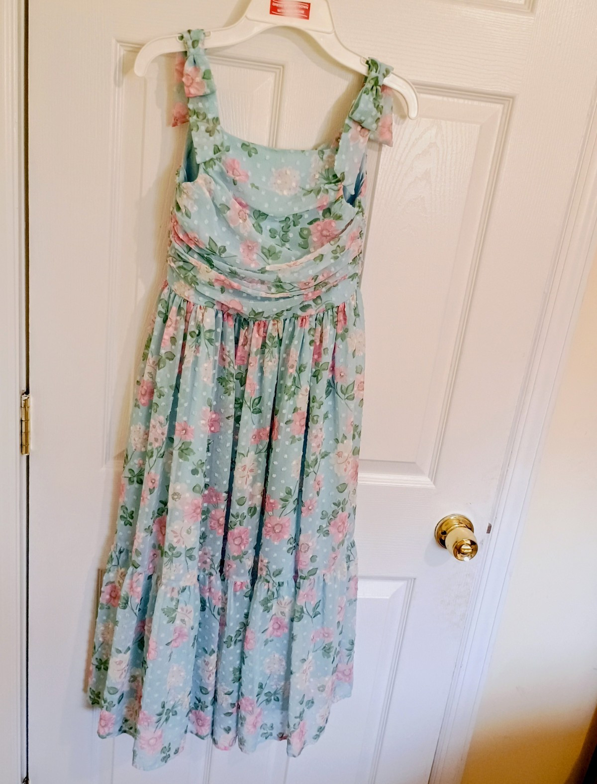 Biscotti Collezioni Size 8 Blue Pink Green Floral Fit & Flare Midi Lined