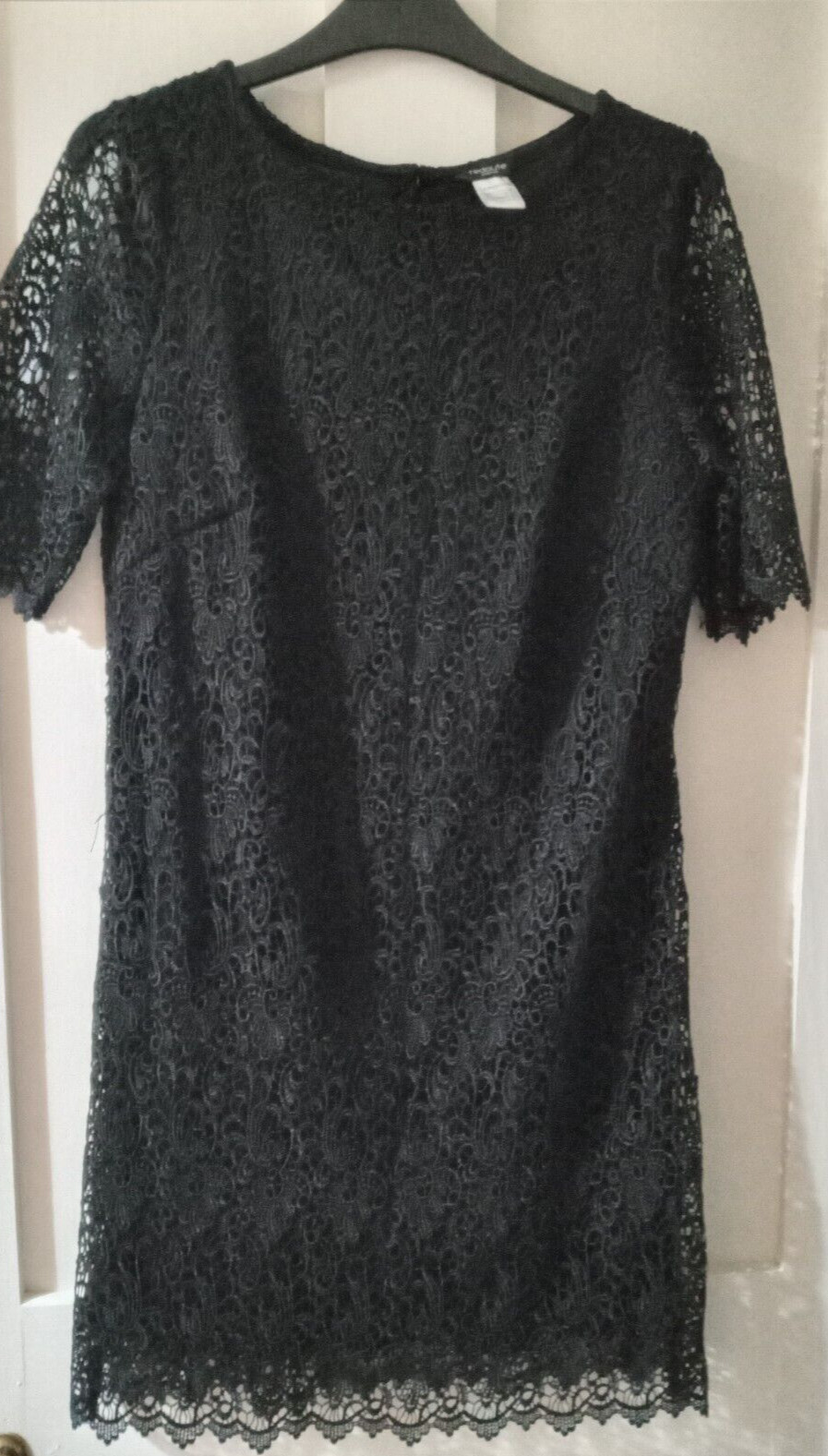 Ladies La Redoute Black Lace Short Sleeved Midi Dress Size 10 – VGC – Worn once