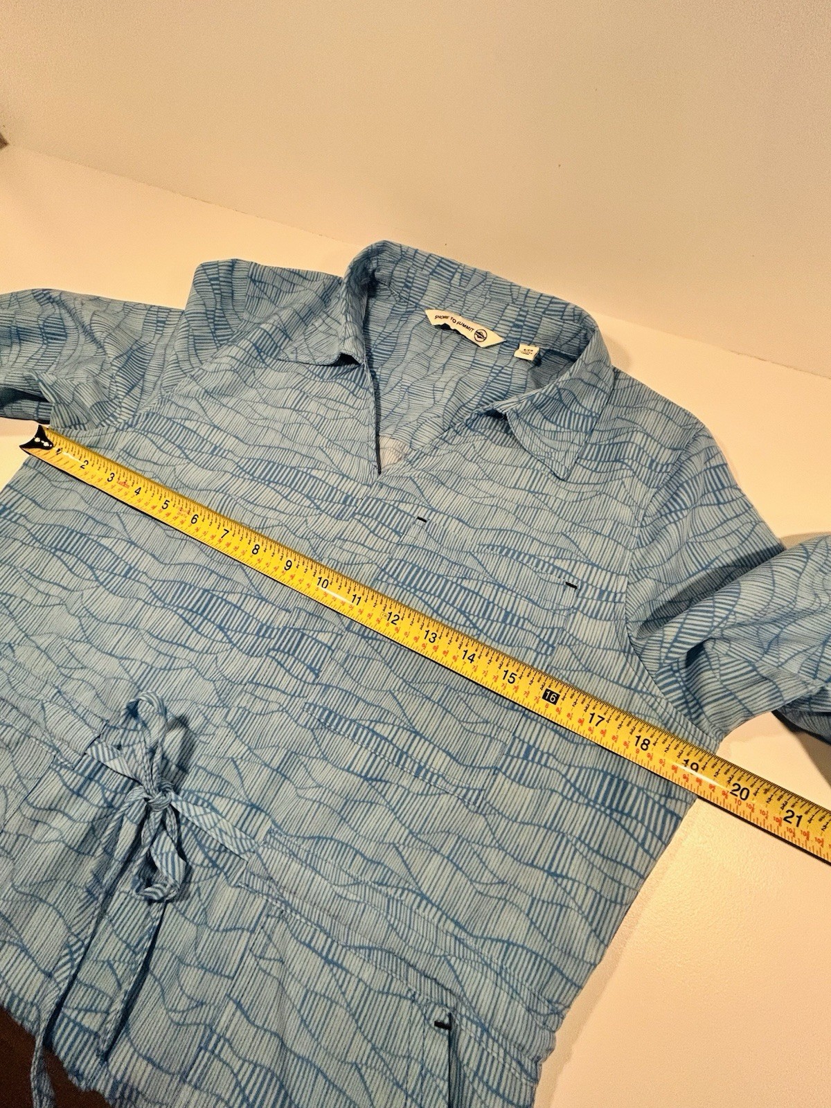 Shore To Summit Small Blue Geometric Print Tunic Dress Travel Hiking Shirt Dress