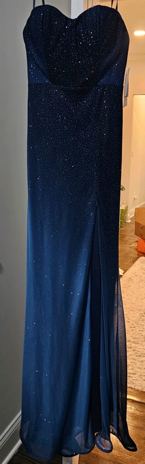 Violet Weekend Women’s Evening Dress Blue Sparkle, Size 1/2