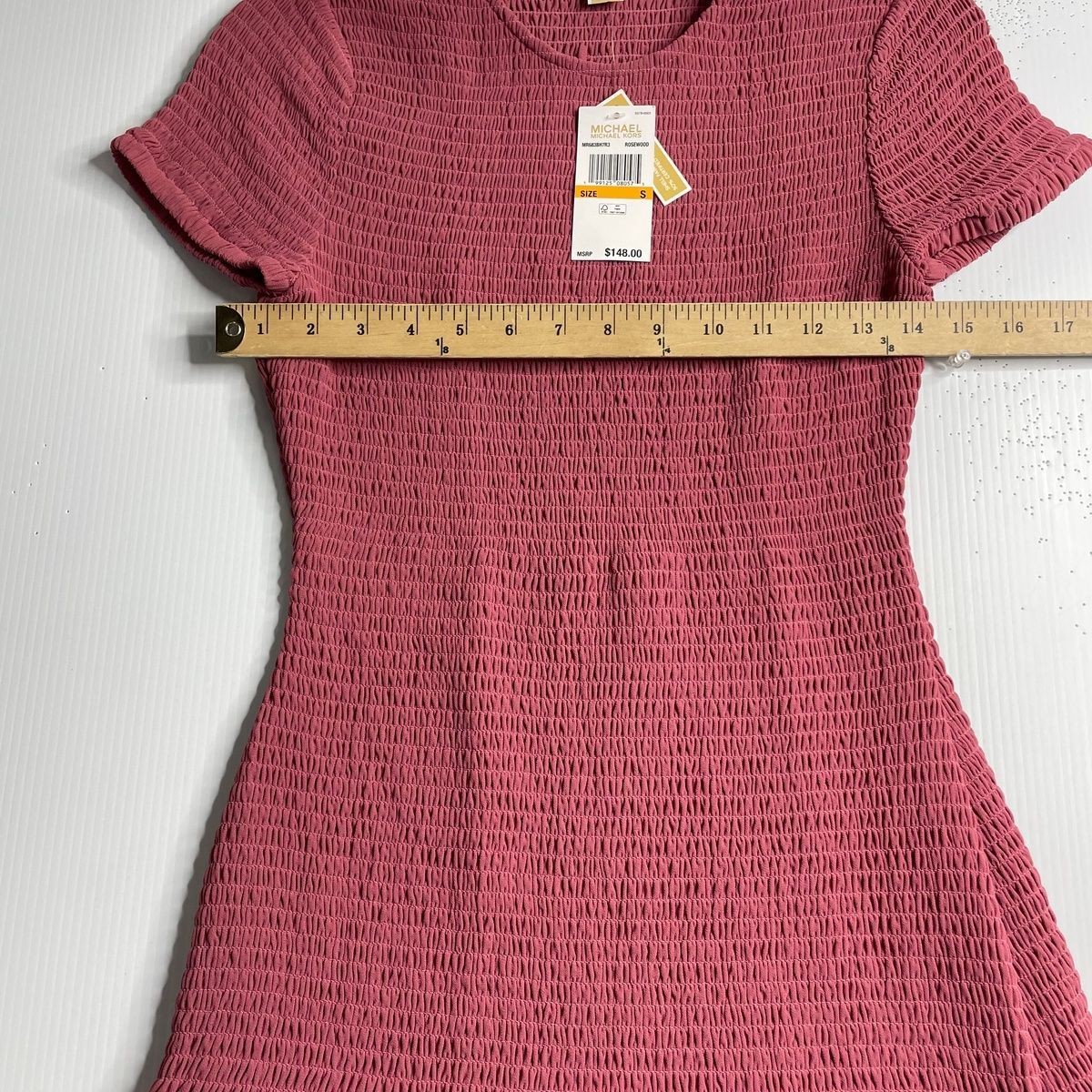 MICHAEL MICHAEL KORS Smocked Georgette Ruffle Dress Women’s Size S