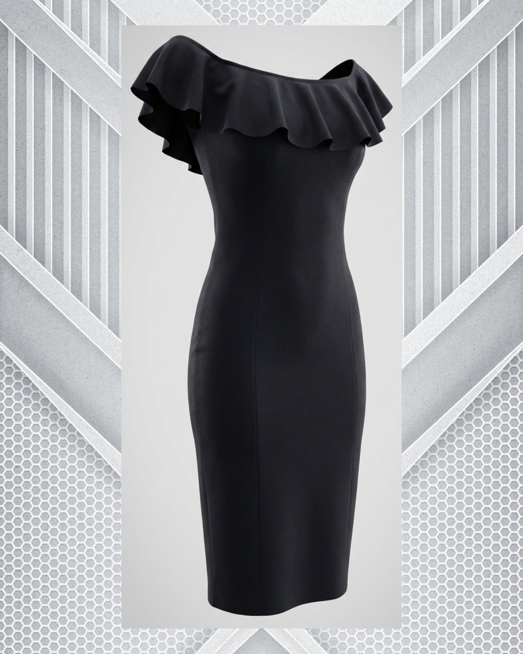 POLO RALPH LAUREN Off-shoulder Little Black Dress UK 8 US 6 EU 36
