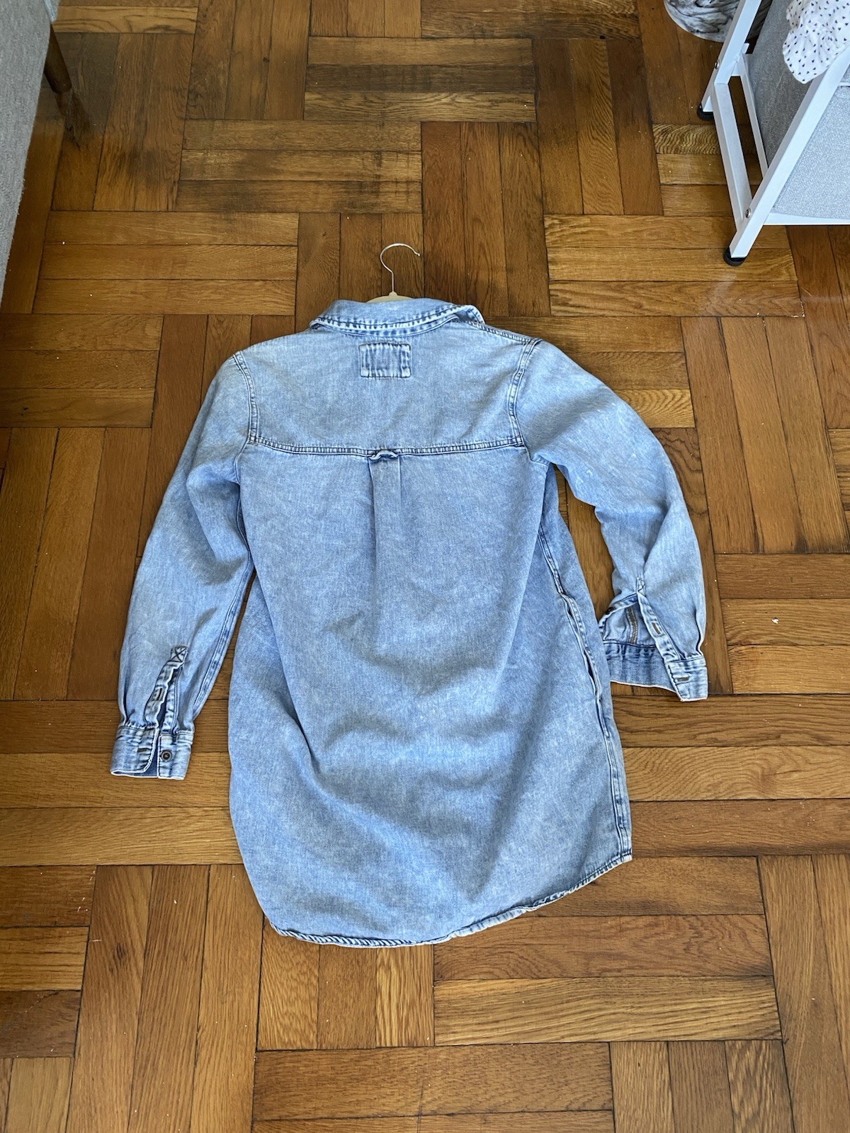 Forever 21 Light Wash Denim Button-Up Shirt Dress Tunic Size Small