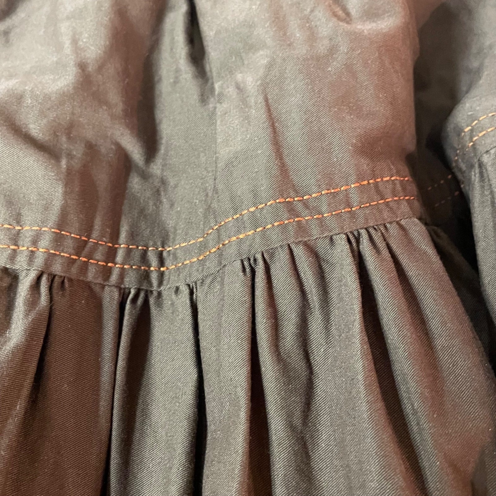 Moon River Ribbed Bodice Contrast Stitch Cotton Maxi Dress Sz MED Minimalist