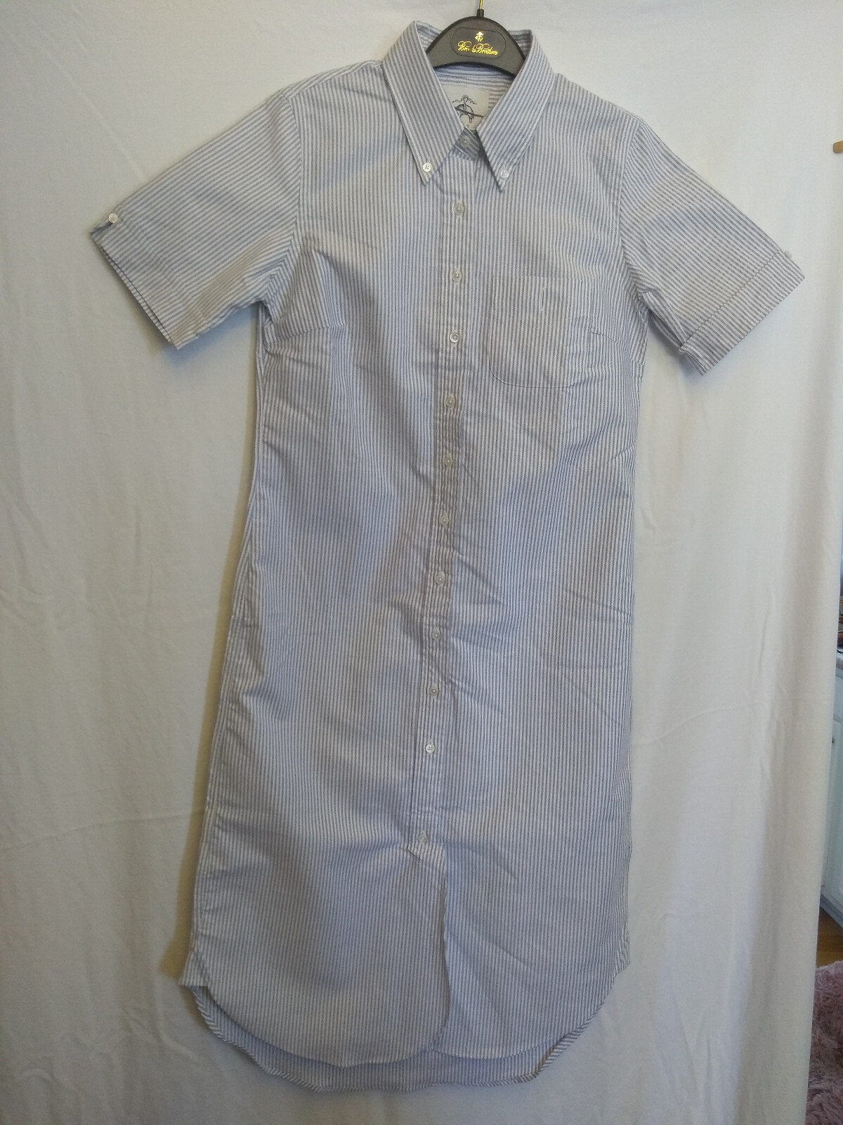 NWOT Brooks Brothers Black Fleece Blue University Stripe Dress Size 4 MSRP $250