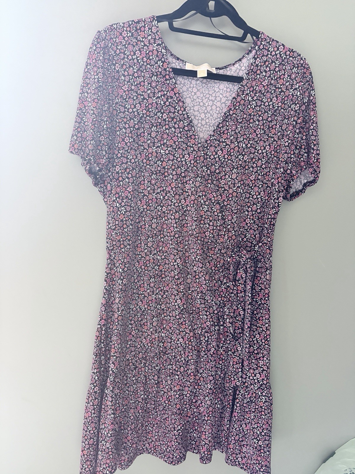 Michael Kors Women’s Black Floral Wrap Dress Size XL