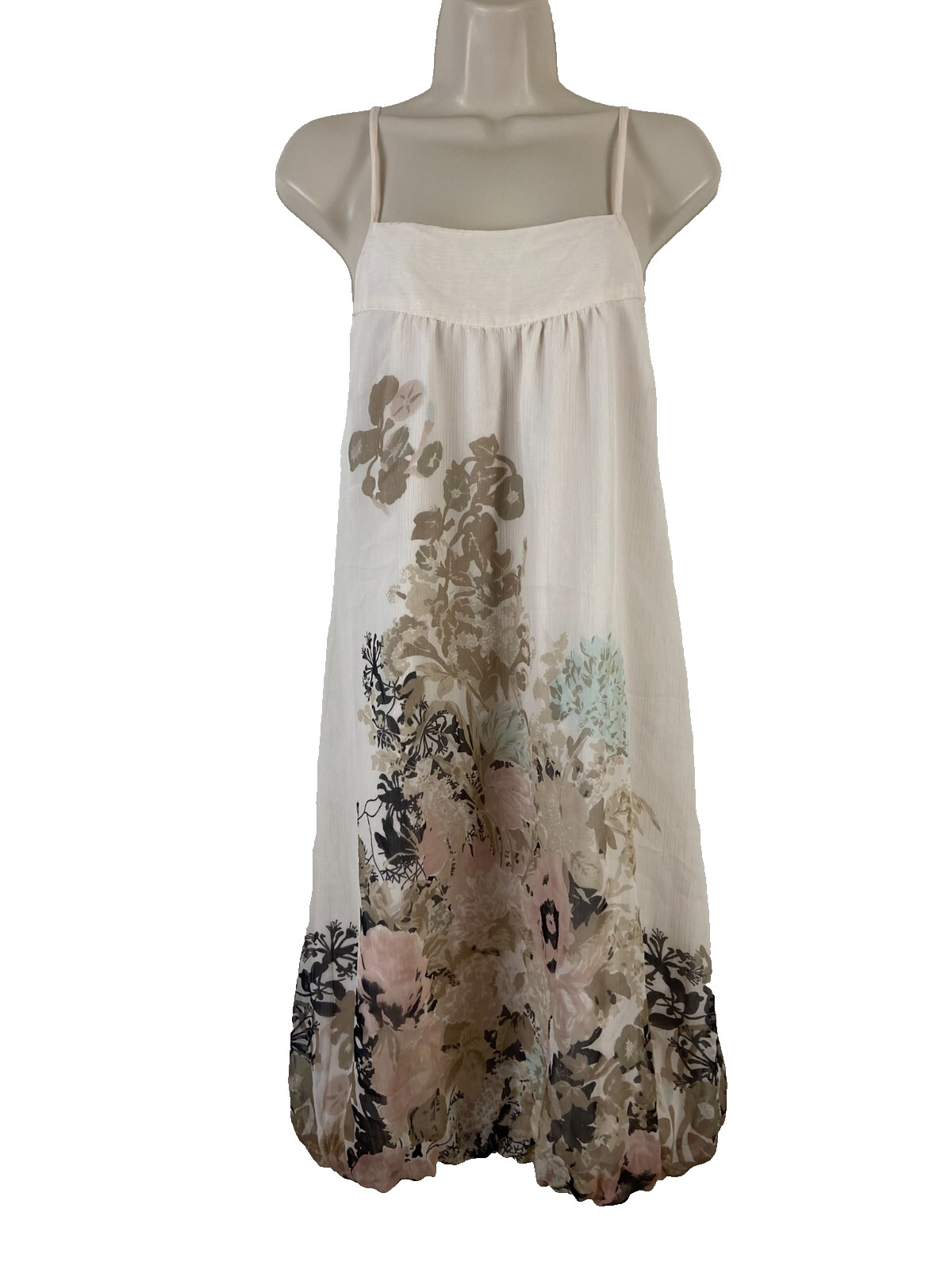 VILA Women’s Midi Dress Cream Spaghetti Strap Size S